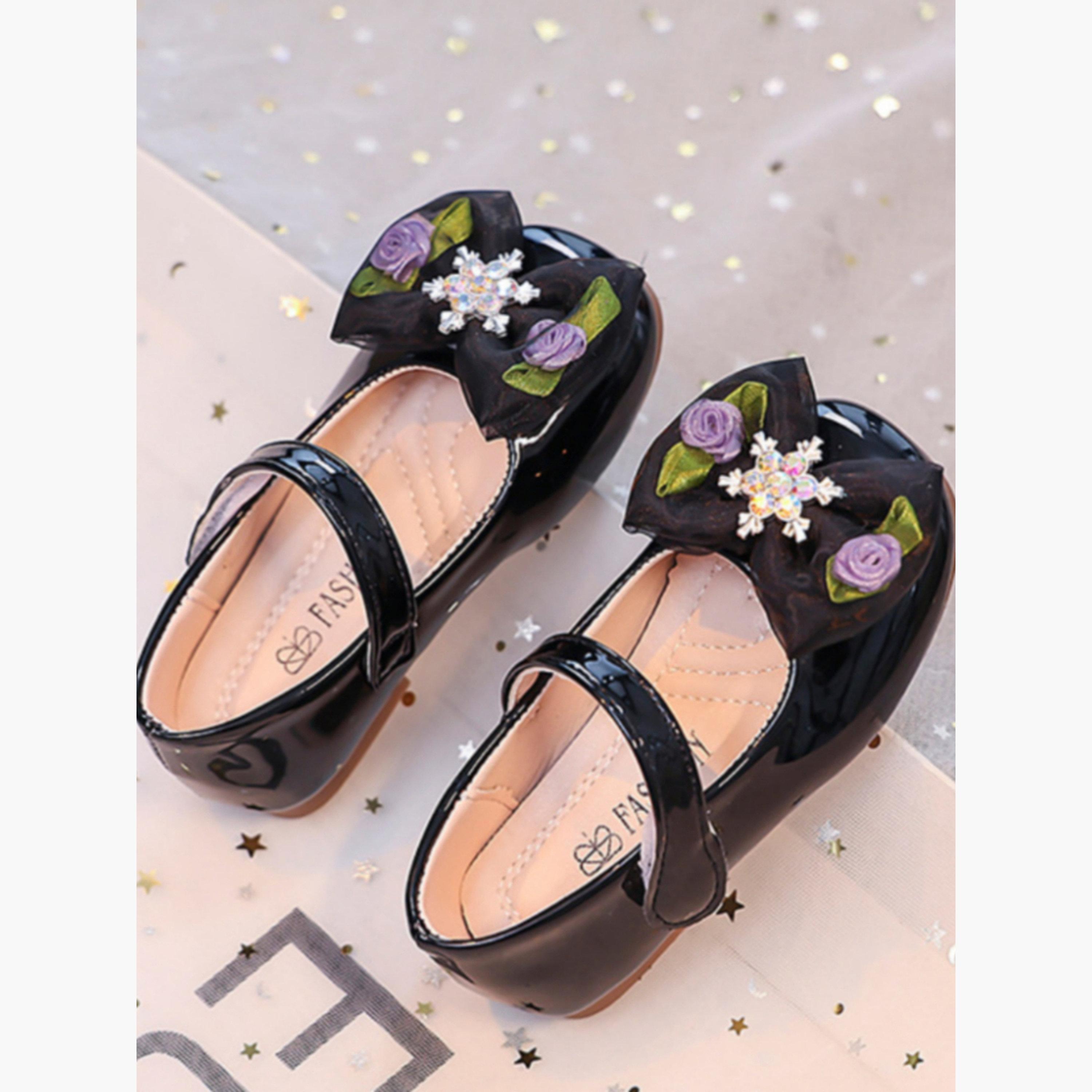 Take Two Girls Bow and Rhinestone Mary Jane Shoes-girls-shoes-ballerinas-image-3