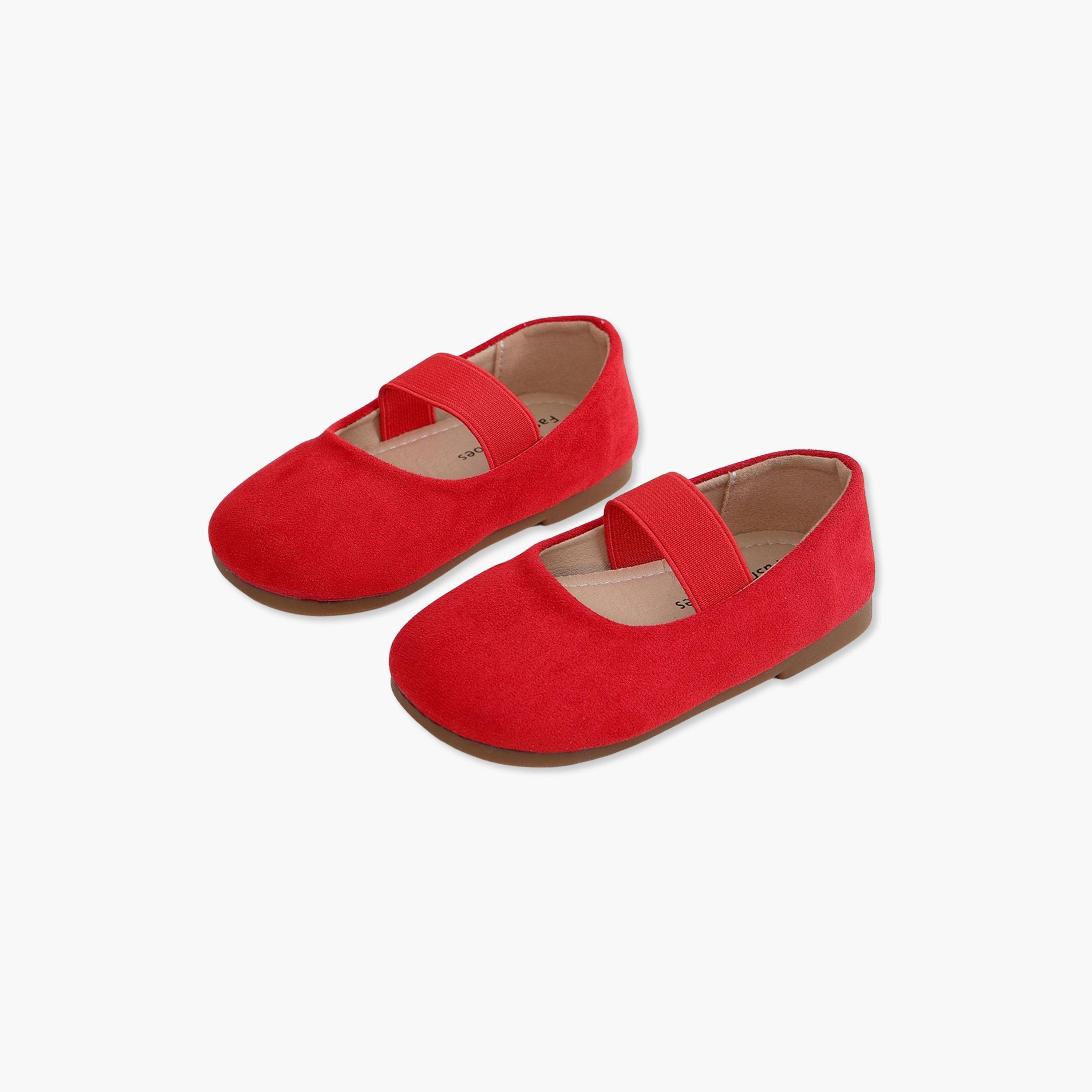Take Two Girls Red Suede Slip-On Ballerinas-girls-shoes-ballerinas-image-1