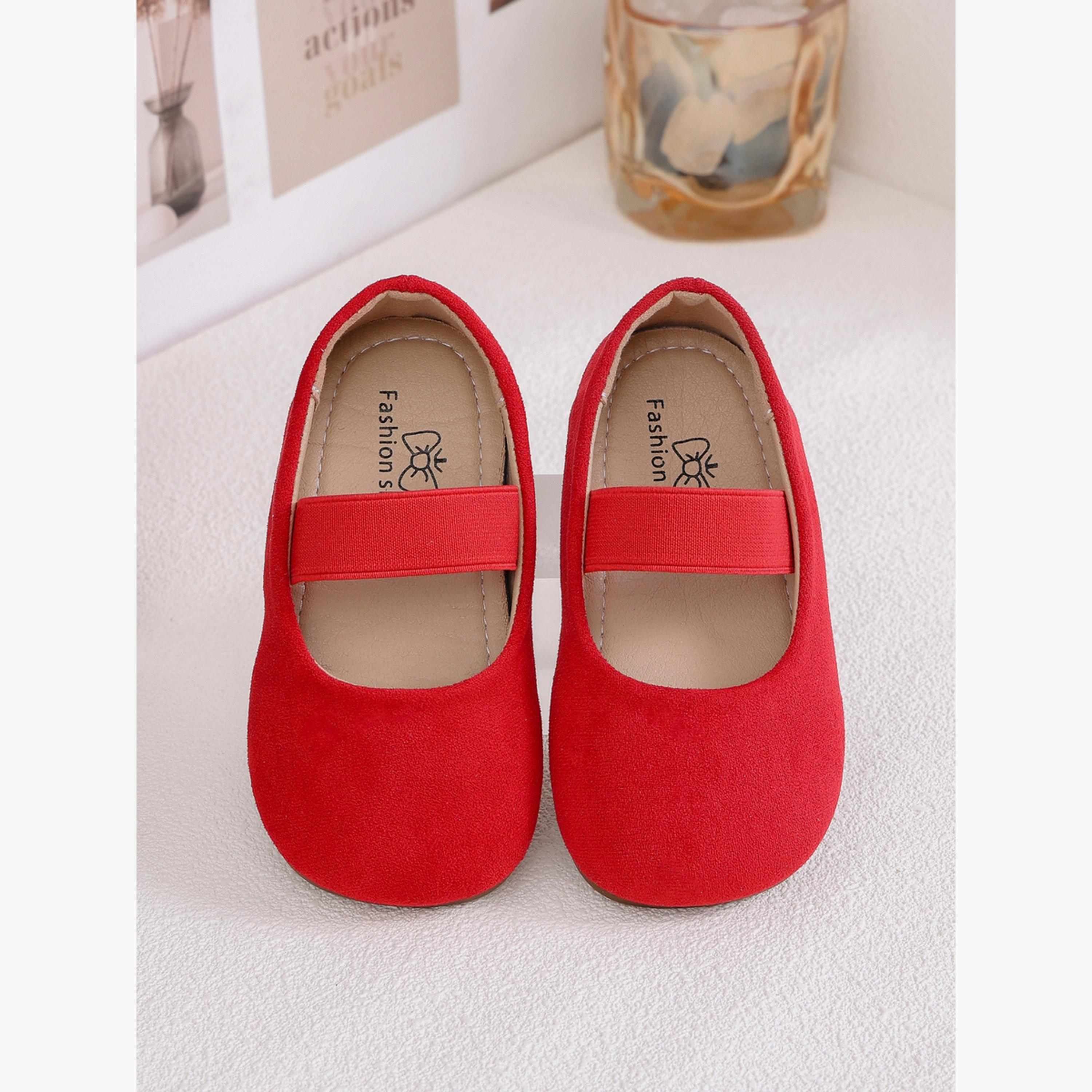 Take Two Girls Red Suede Slip-On Ballerinas-girls-shoes-ballerinas-image-2