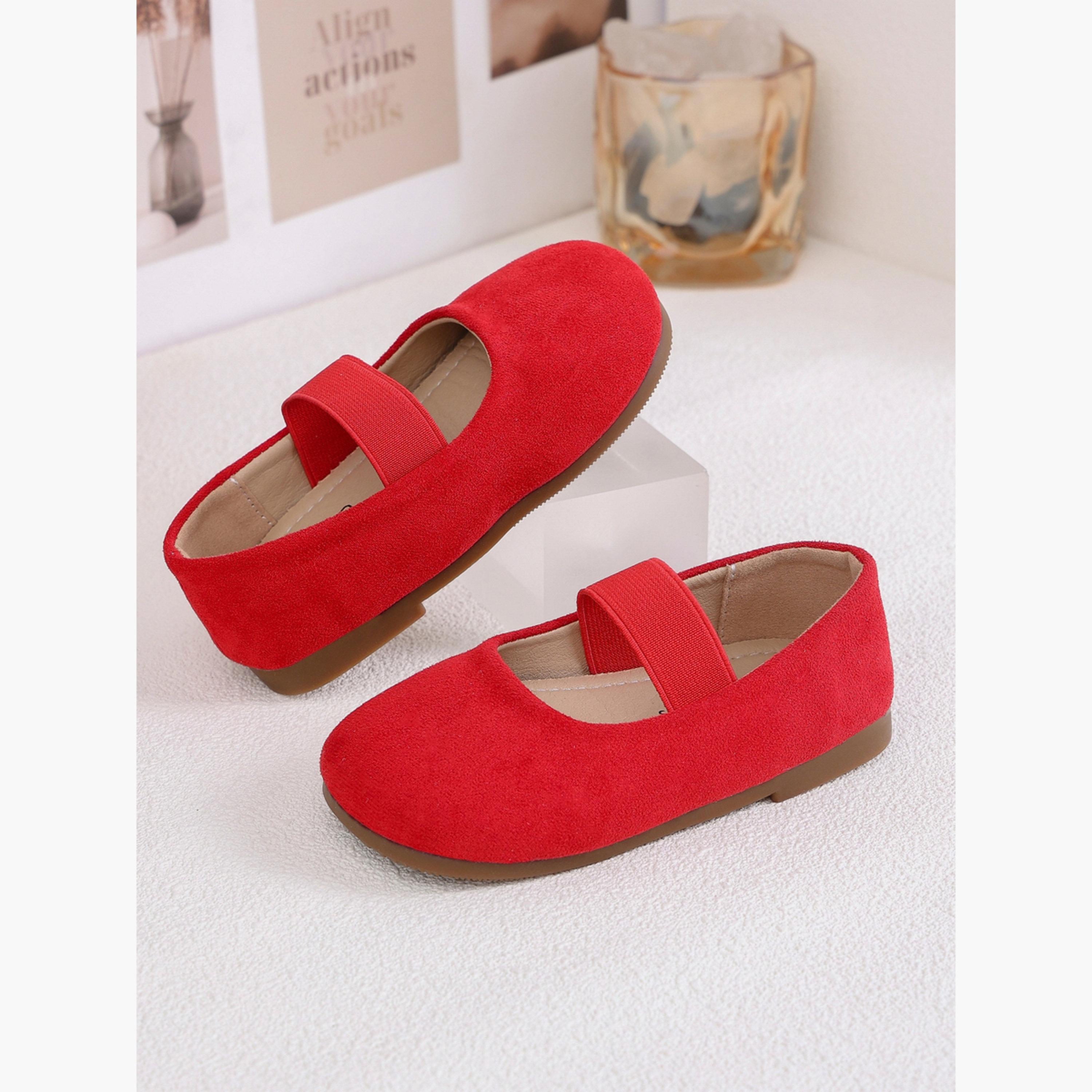 Take Two Girls Red Suede Slip-On Ballerinas-girls-shoes-ballerinas-image-4
