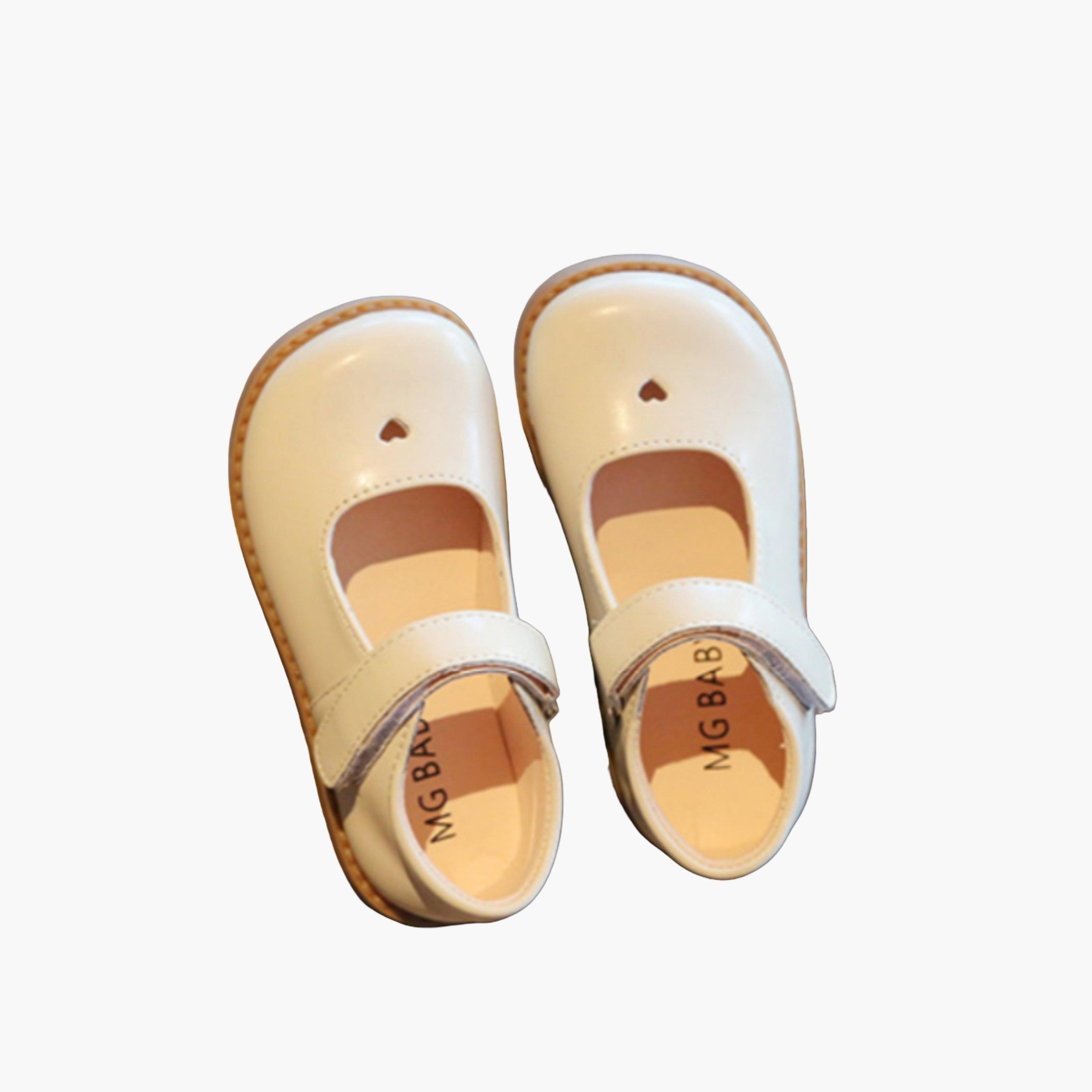Take Two Girls Beige Solid Mary Jane Shoes-girls-shoes-ballerinas-image-1