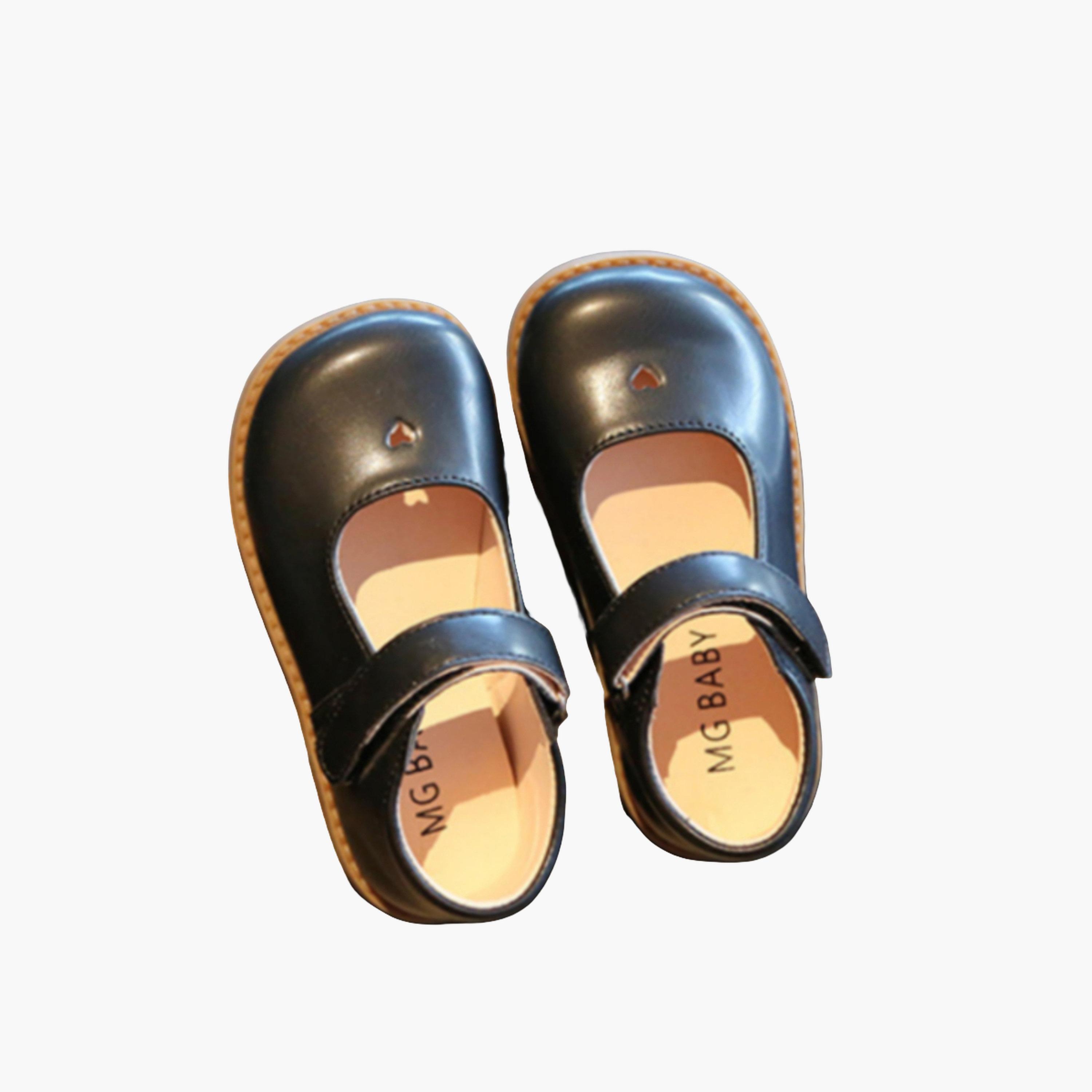 Take Two Girls Black Solid Mary Jane Shoes-girls-shoes-ballerinas-image-1