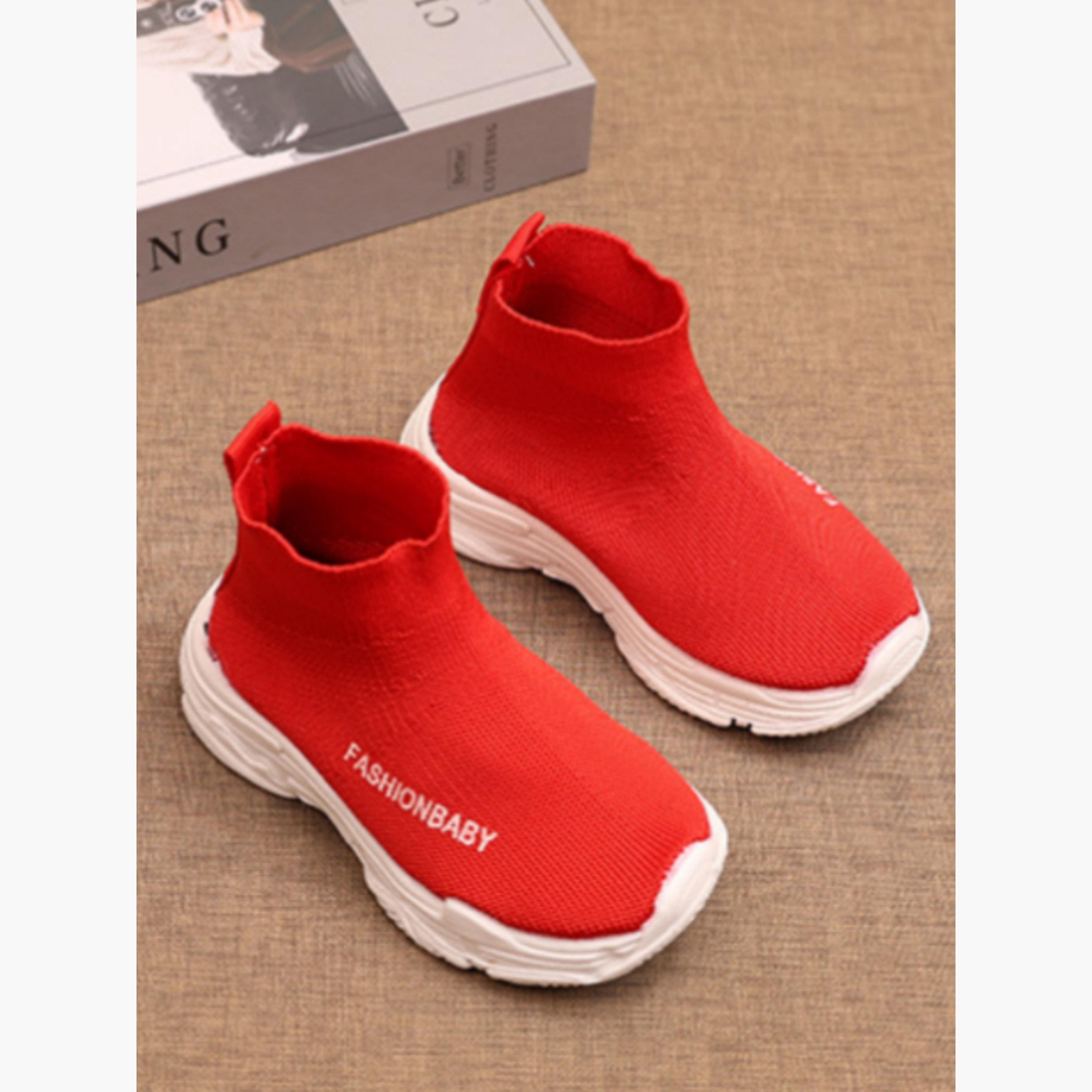 Take Two Girls Solid Red Slip-On Sneakers-girls-shoes-sneakers-image-3