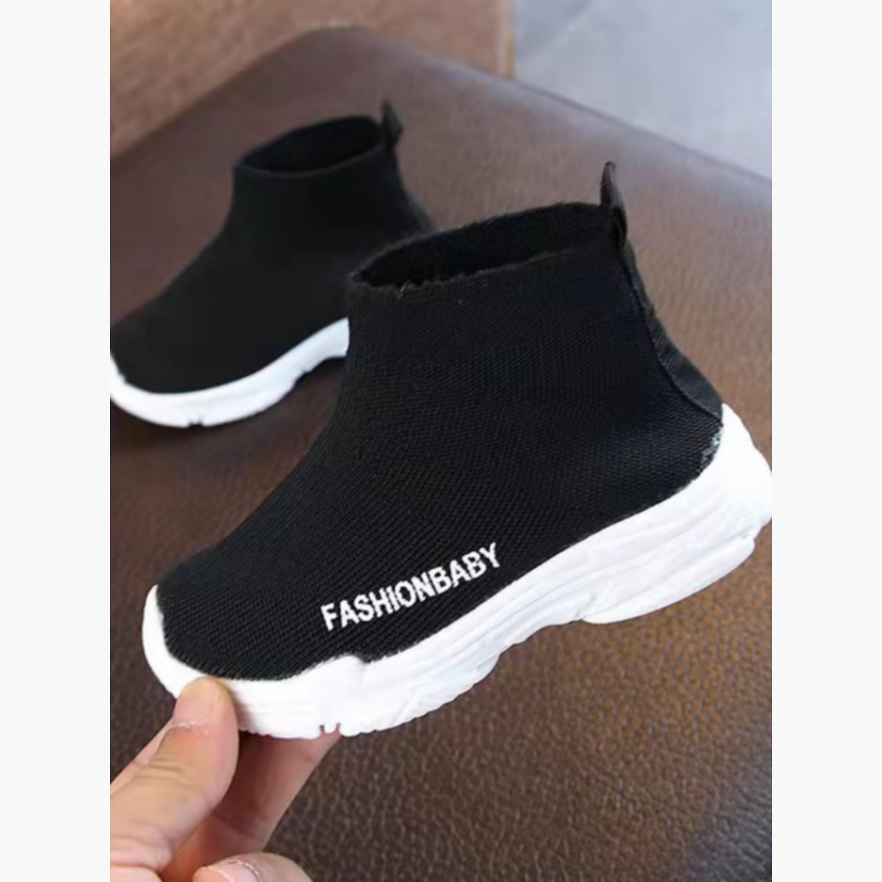 Take Two Girls Solid Black Slip-On Sneakers-girls-shoes-sneakers-image-2