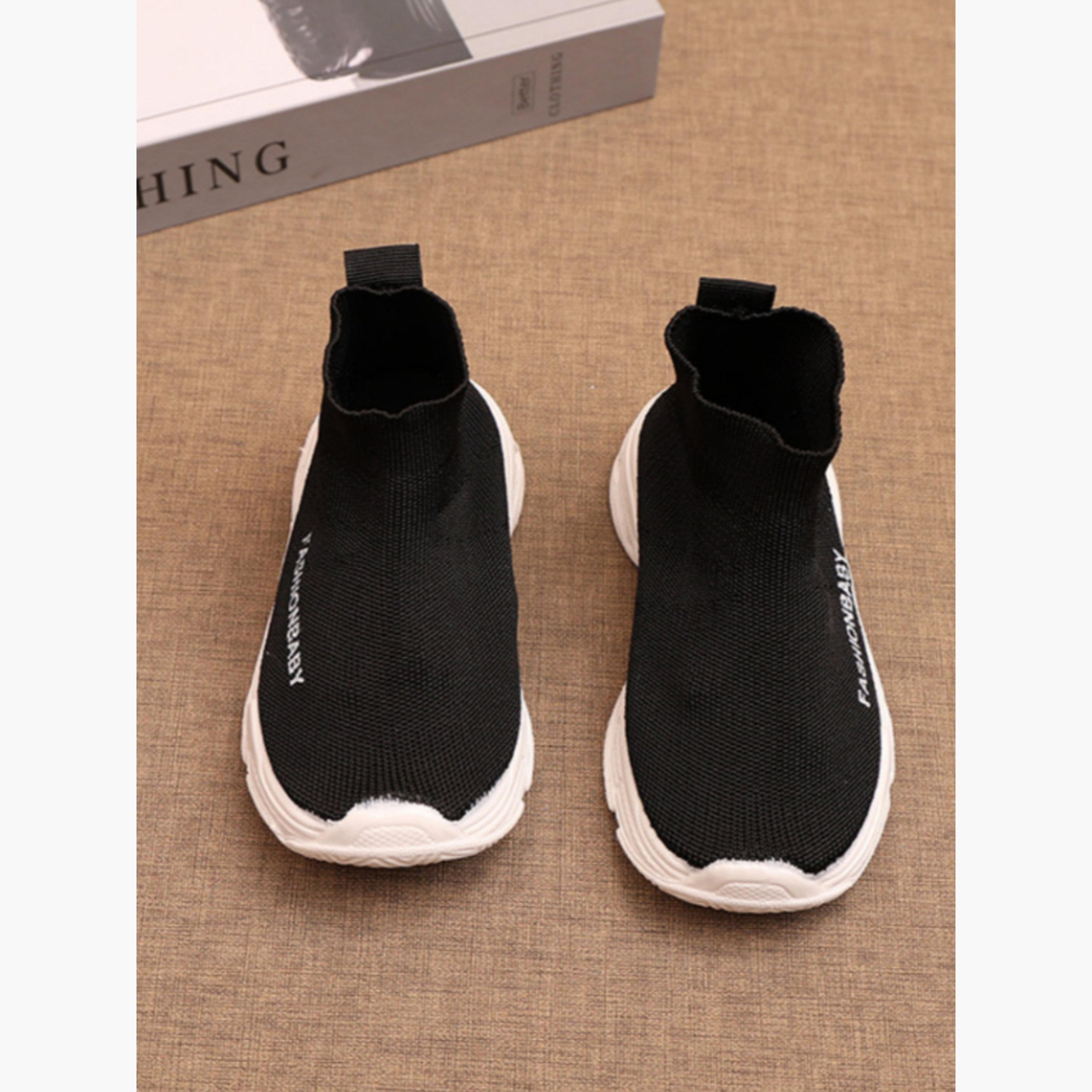 Take Two Girls Solid Black Slip-On Sneakers-girls-shoes-sneakers-image-4