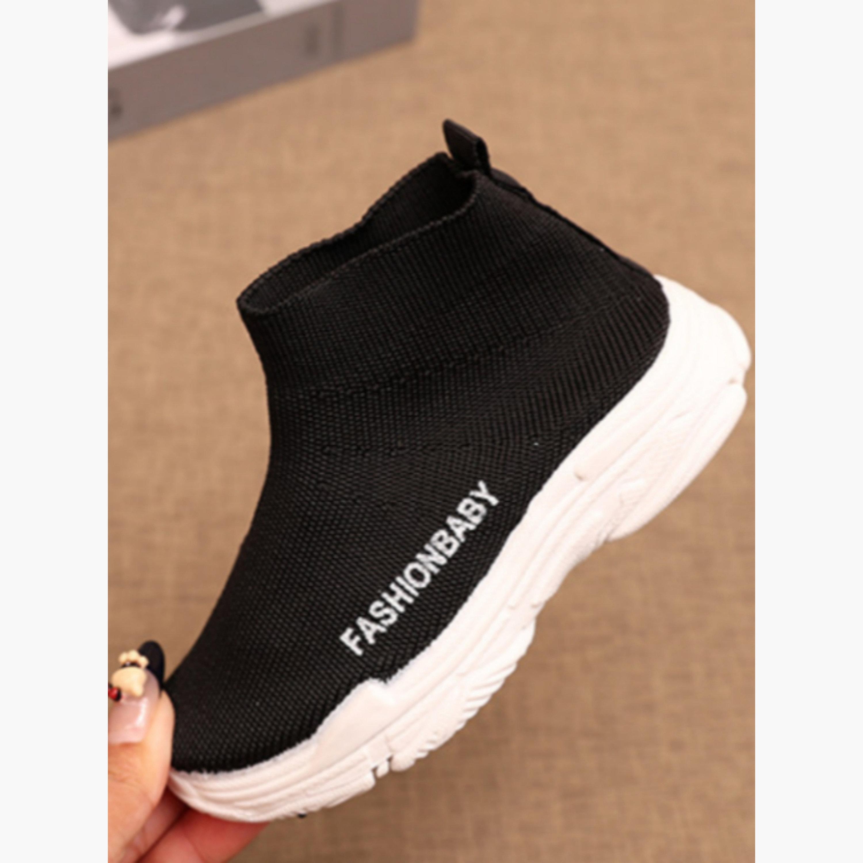Take Two Girls Solid Black Slip-On Sneakers-girls-shoes-sneakers-image-5