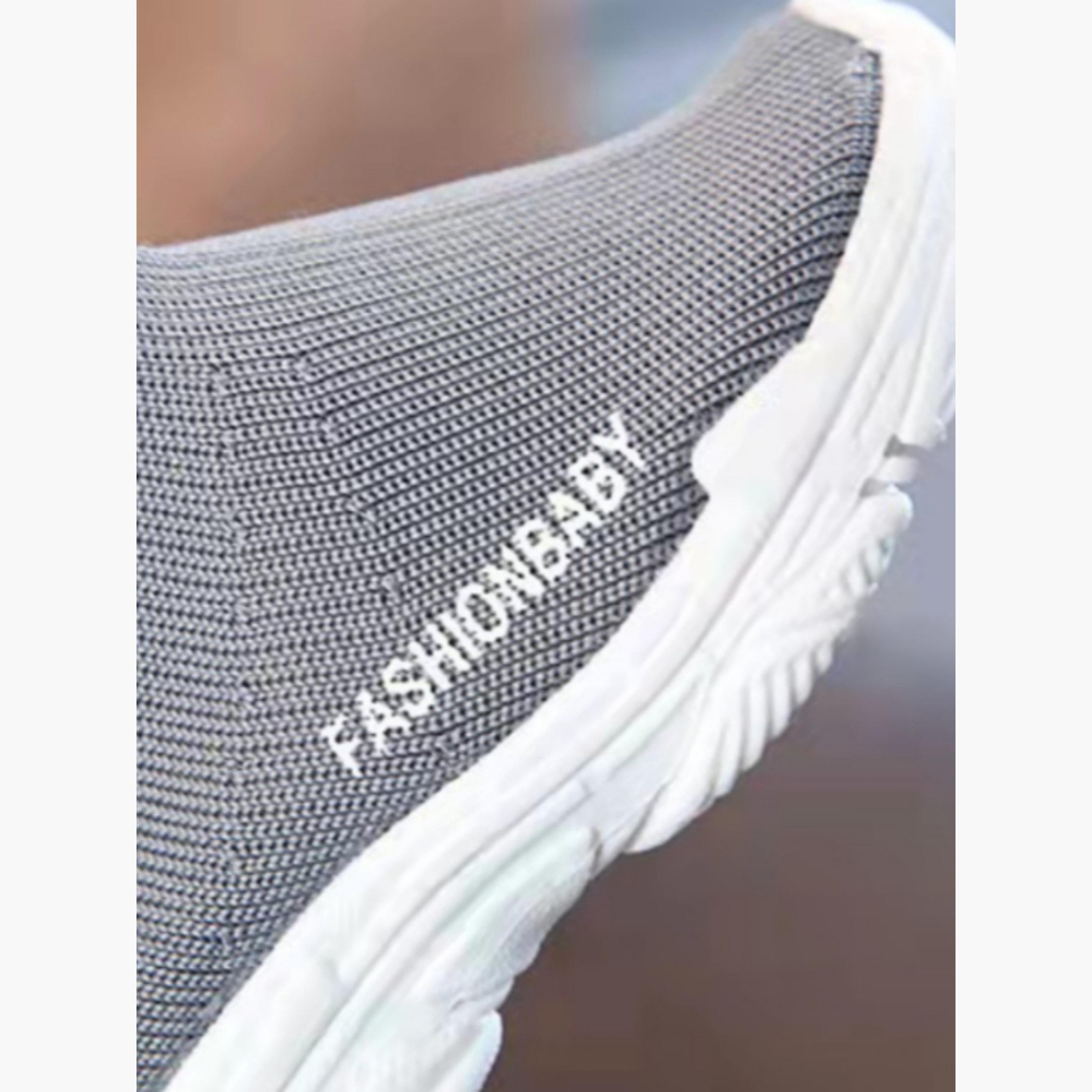 حذاء سنيكرز بناتي سهل الارتداء رمادي سادة-girls-shoes-sneakers-image-4