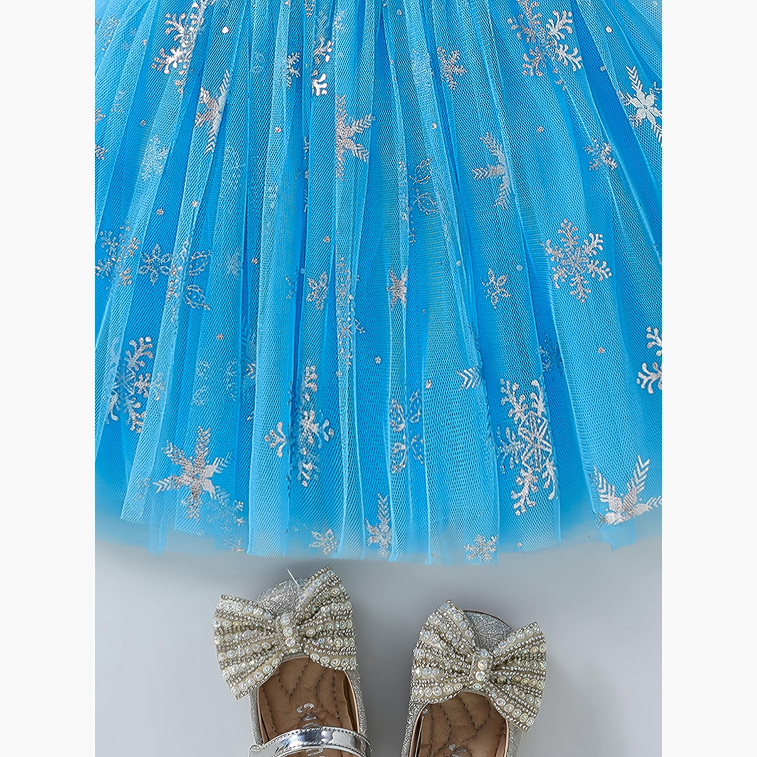 طقم سويت شيرت بناتي بطبعة أميرة مع تنورة-girls-clothing-setsandcoords-image-4