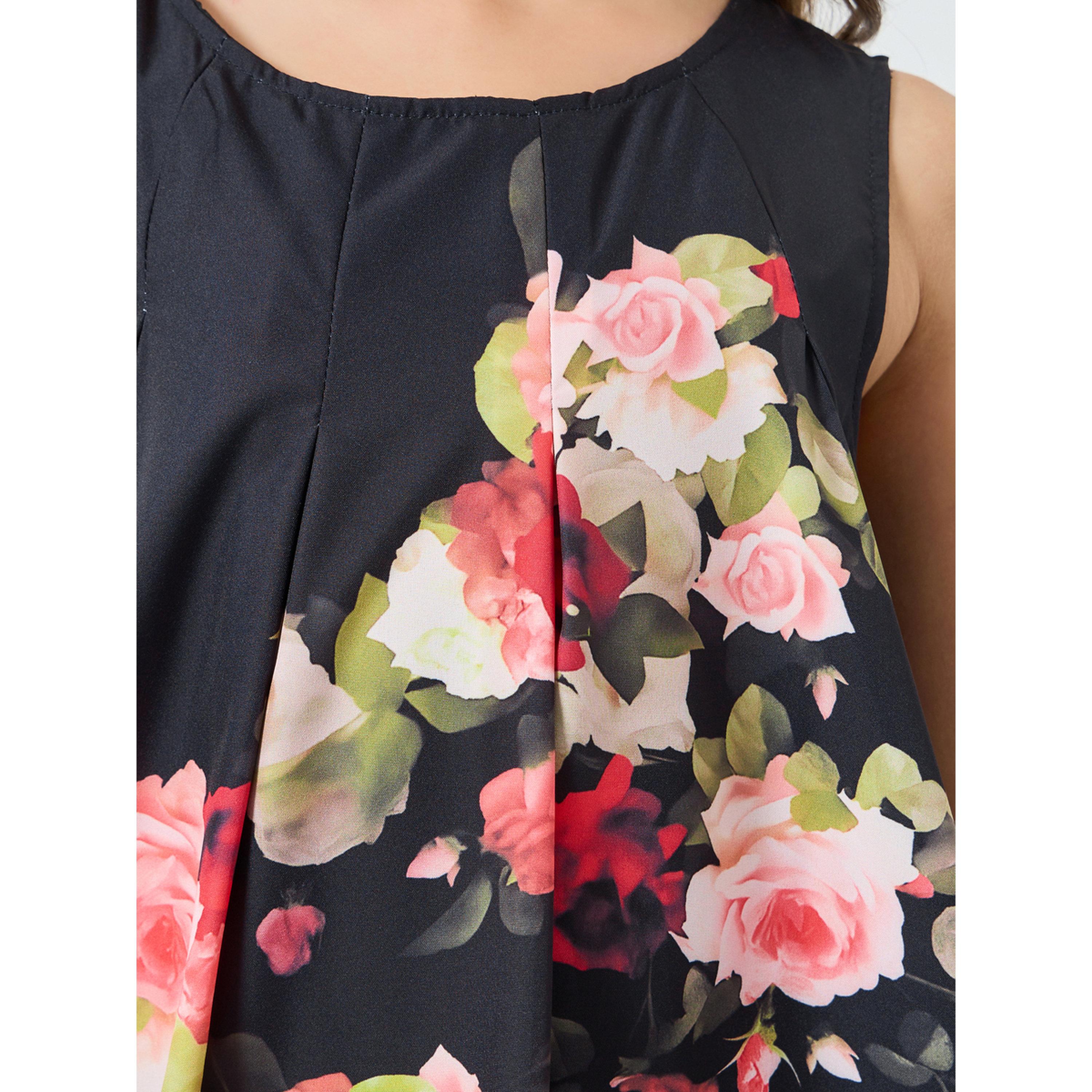 فستان بطول الركبة وطبعة زهور مع أكمام بالون-girls-clothing-dressesandjumpsuits-image-3