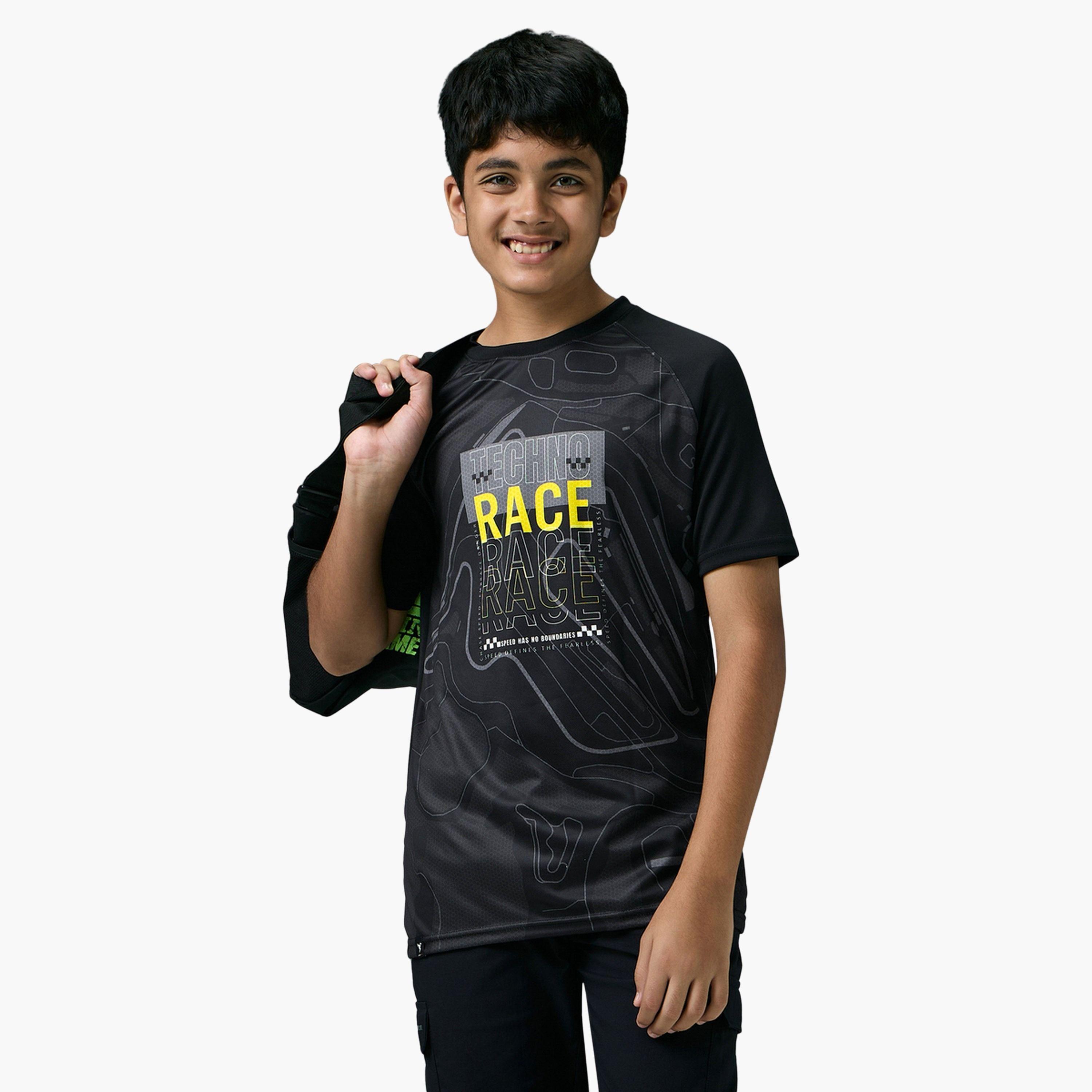 تيشيرت رياضي مطبع بقصة سليم فت-boys-clothing-tshirtsandpolos-image-3