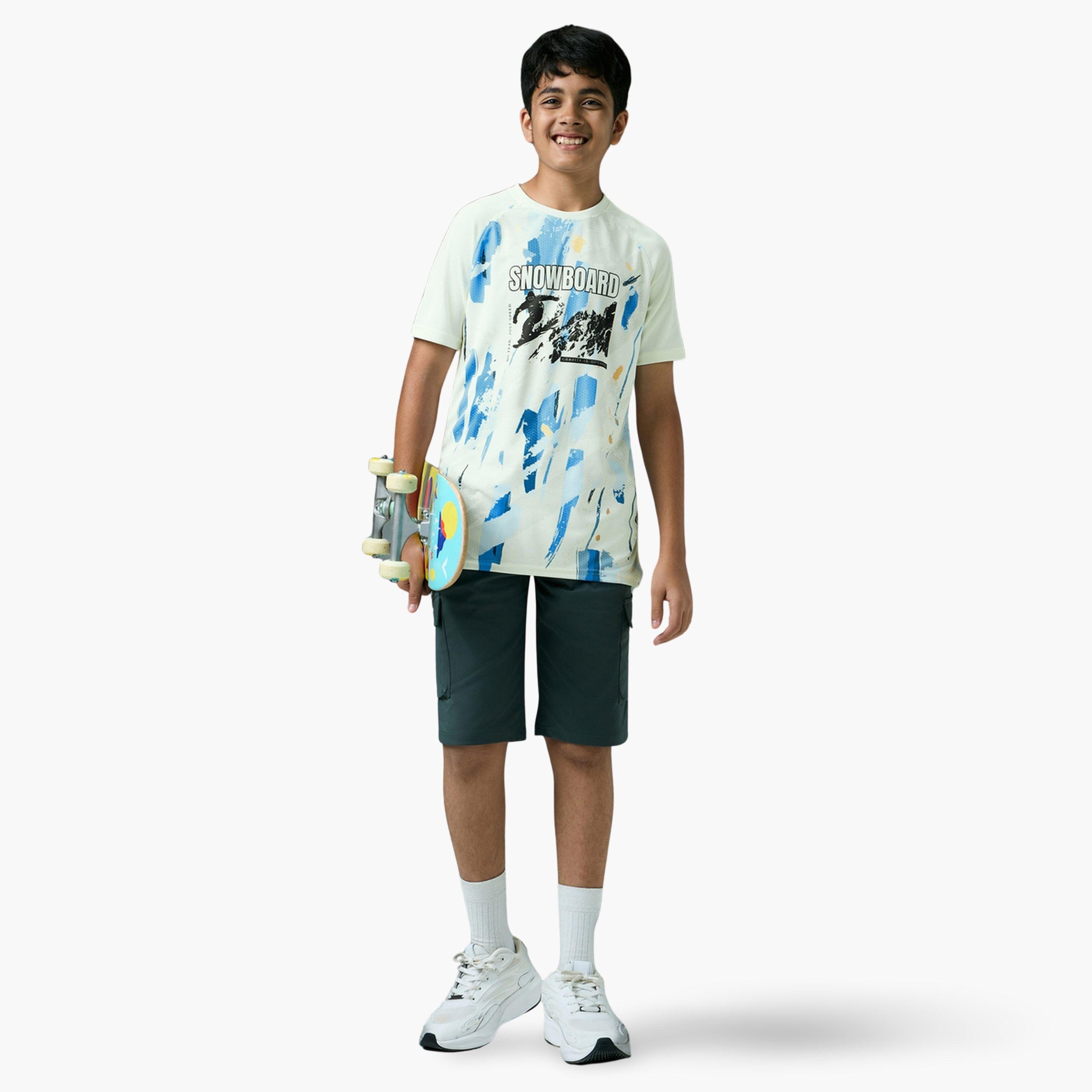 تيشيرت رياضي مطبع بقصة سليم فت-boys-clothing-tshirtsandpolos-image-2