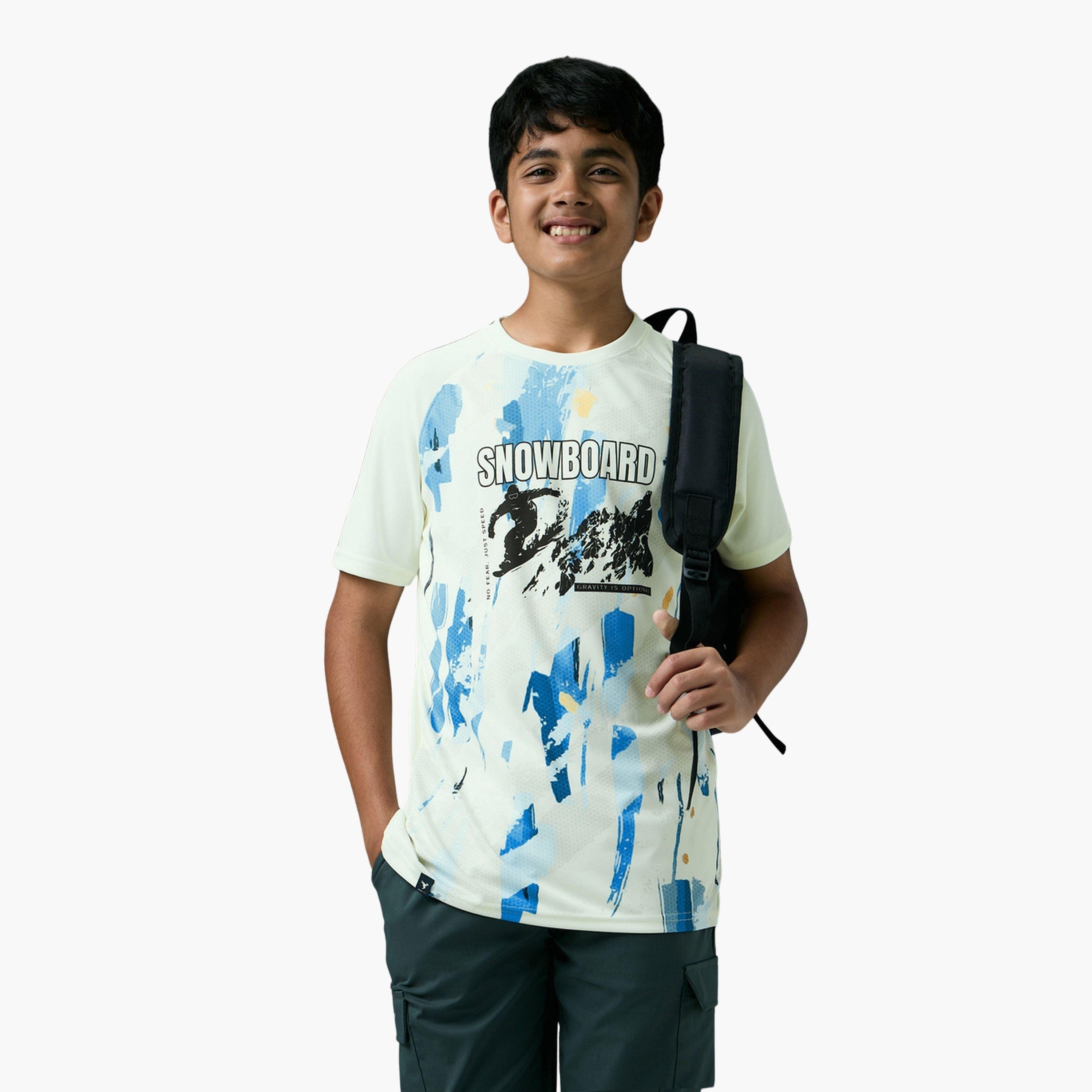 تيشيرت رياضي مطبع بقصة سليم فت-boys-clothing-tshirtsandpolos-image-3