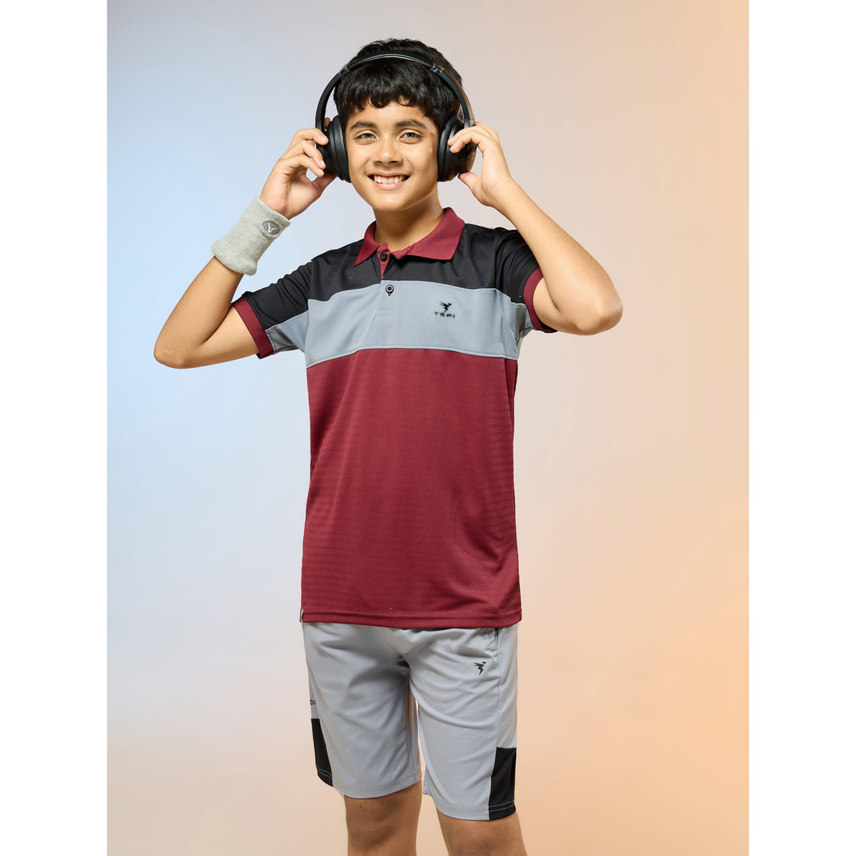 تيشيرت بولو بقصة سليم فت ونمط كتل الالوان-boys-clothing-tshirtsandpolos-image-3
