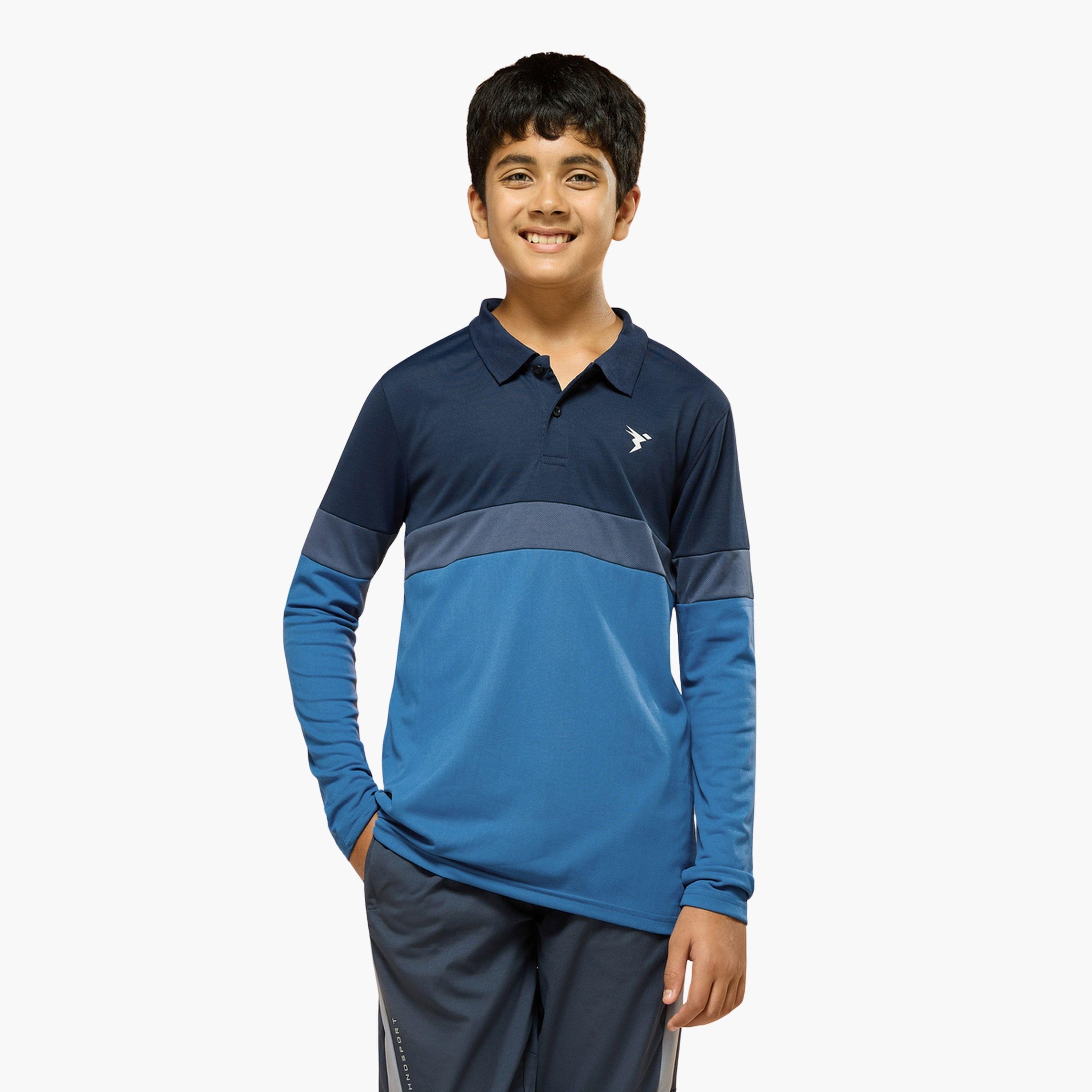 تيشيرت بولو بقصة سليم فت ونمط كتل الالوان-boys-clothing-tshirtsandpolos-image-1