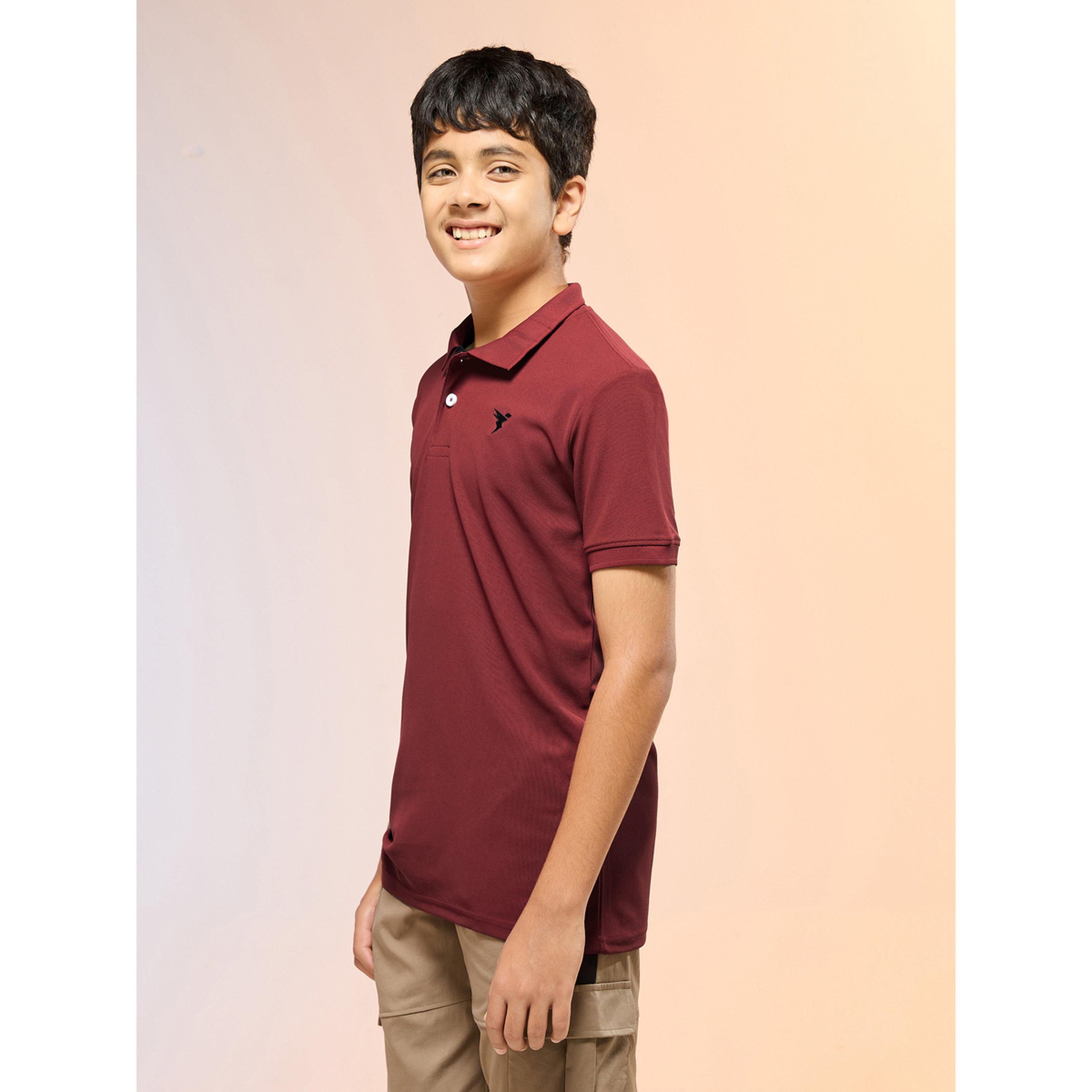 تيشيرت بولو سادة رياضي بقصة سليم فت-boys-clothing-tshirtsandpolos-image-2