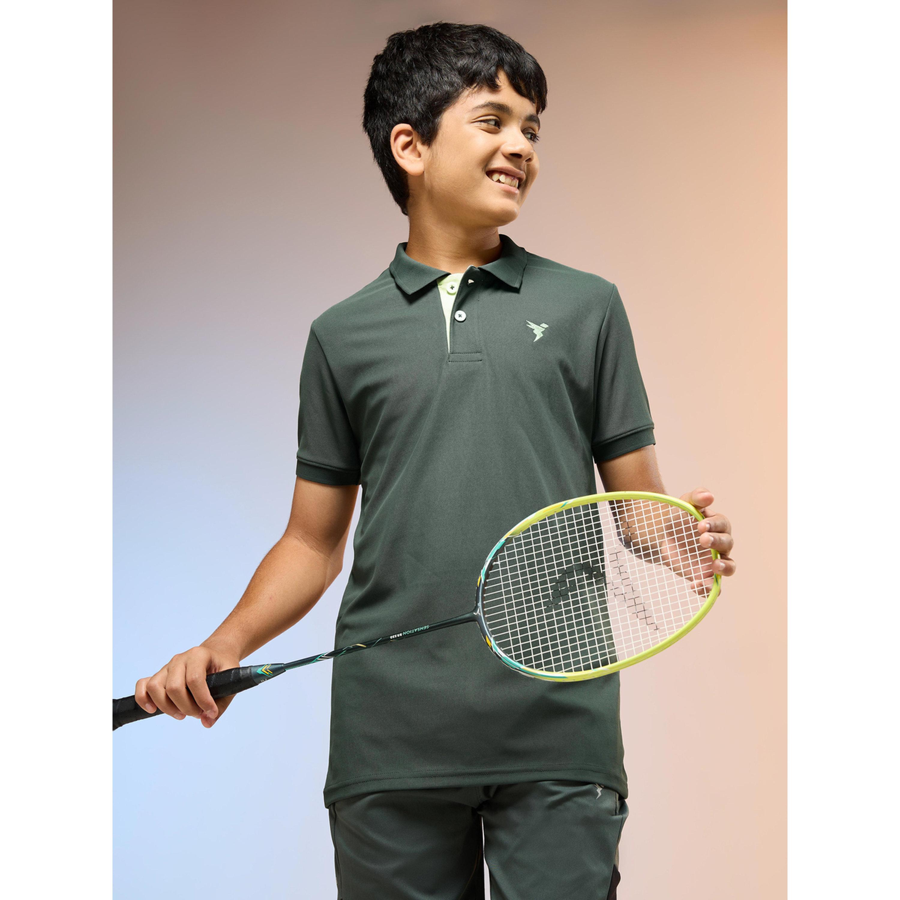 تيشيرت بولو سادة رياضي بقصة سليم فت-boys-clothing-tshirtsandpolos-image-4