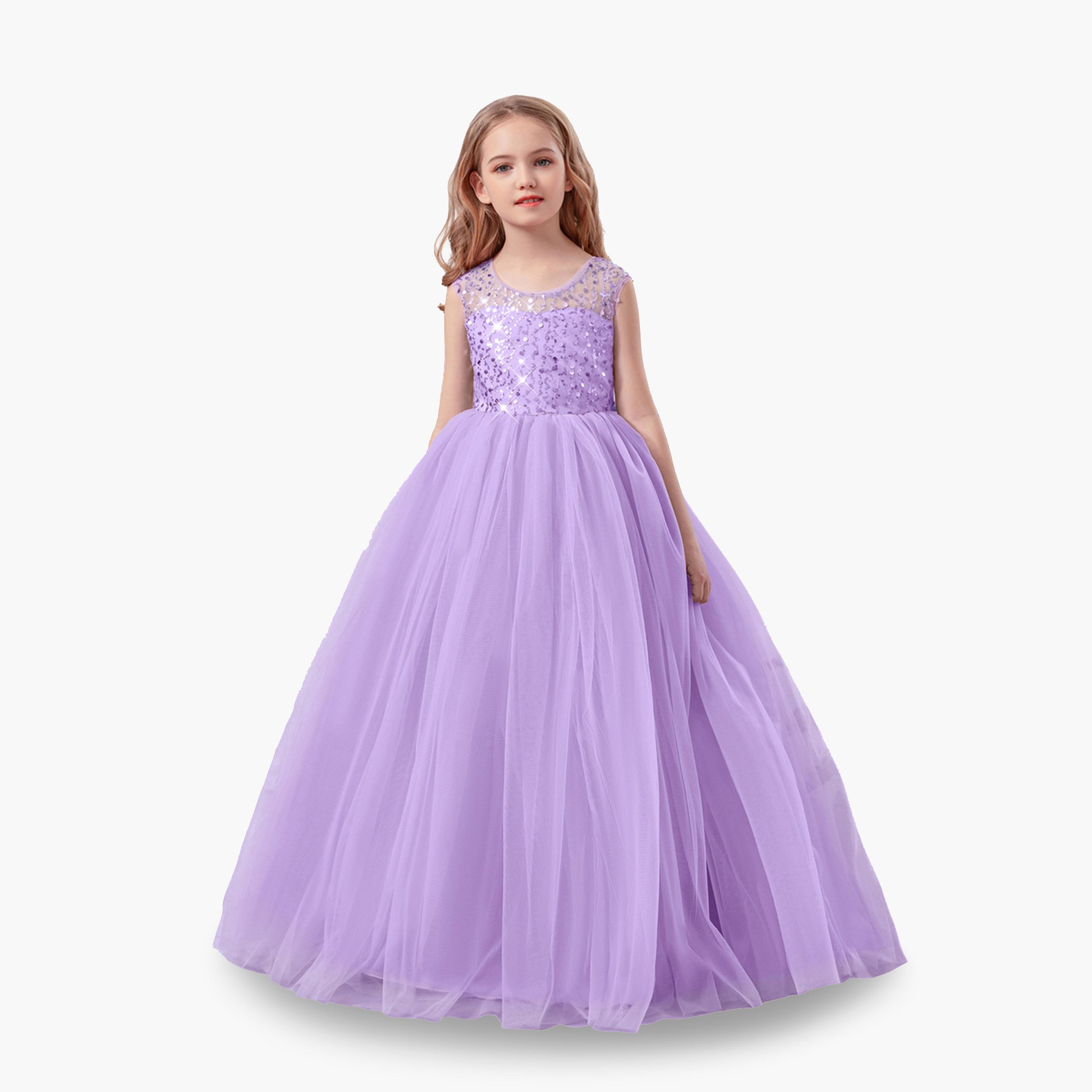 Take Two Girls Purple Embellished Sleeveless Maxi Dress-girls-clothing-dressesandjumpsuits-image-1