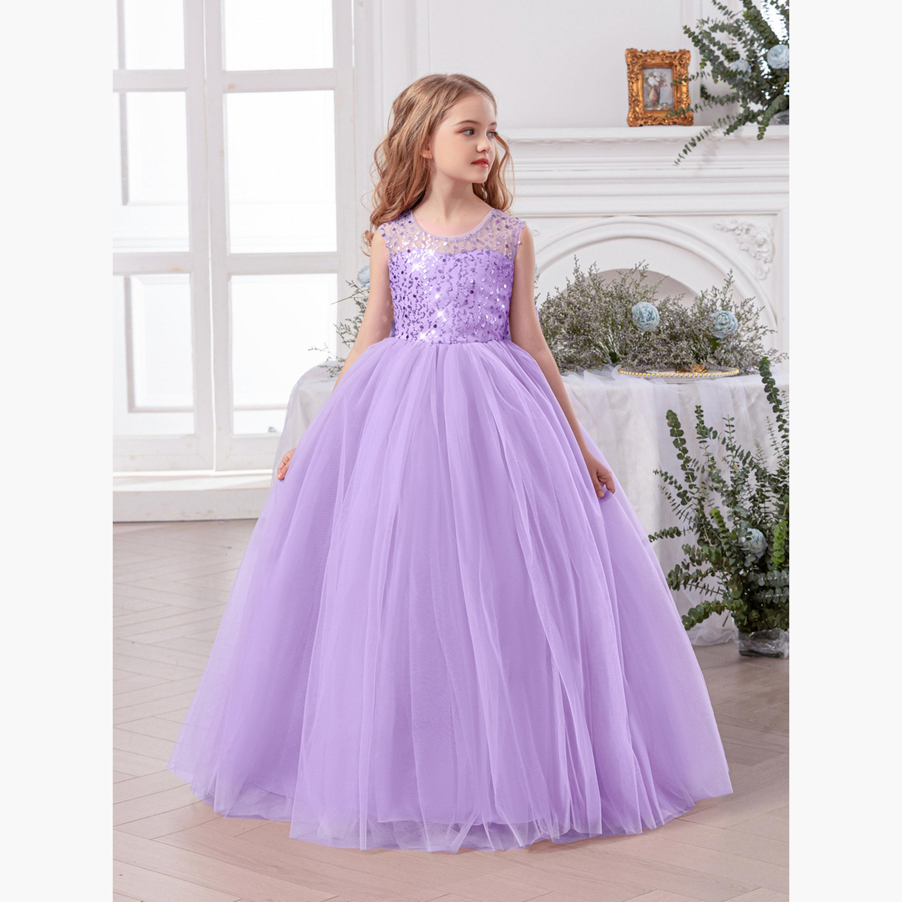 Take Two Girls Purple Embellished Sleeveless Maxi Dress-girls-clothing-dressesandjumpsuits-image-2