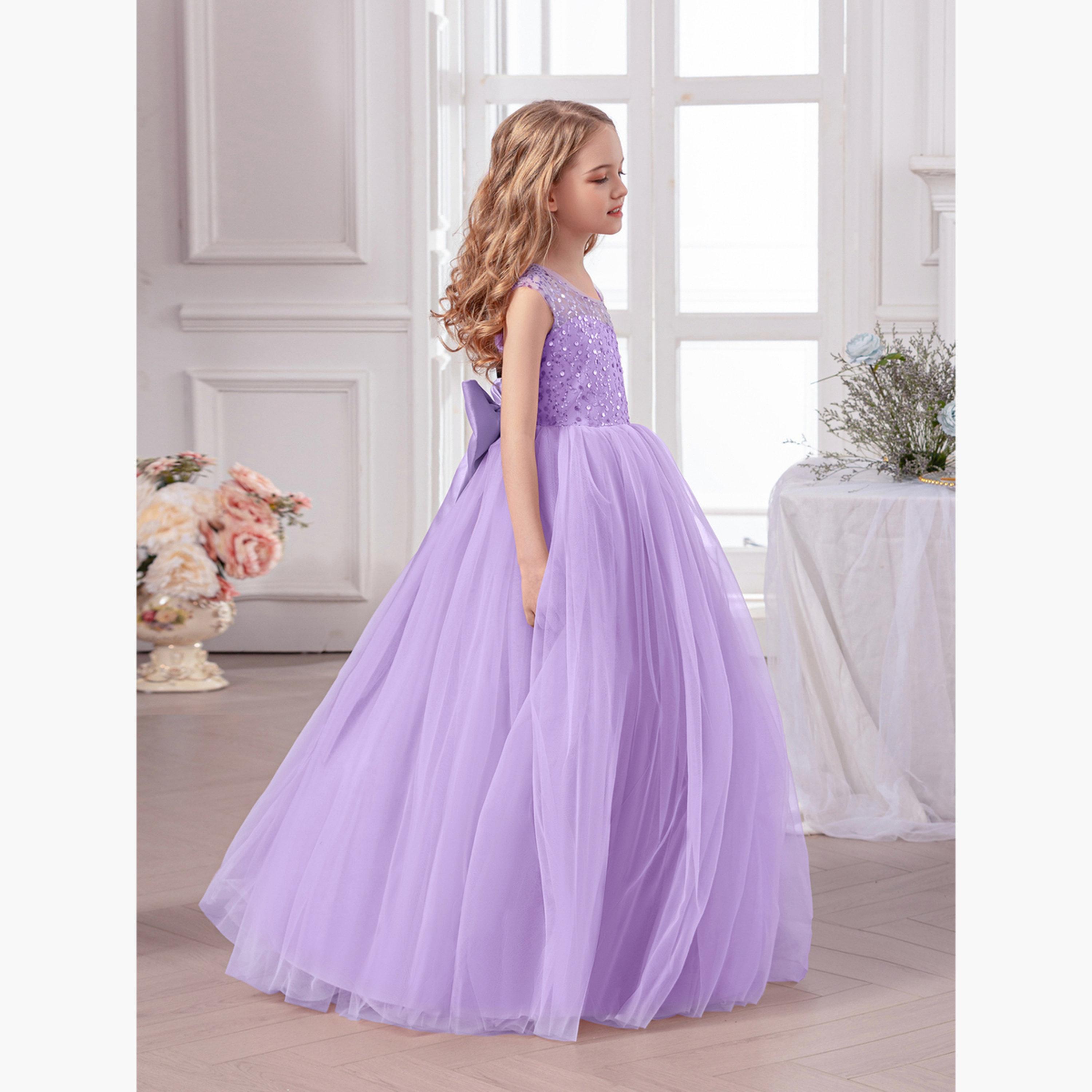 Take Two Girls Purple Embellished Sleeveless Maxi Dress-girls-clothing-dressesandjumpsuits-image-4