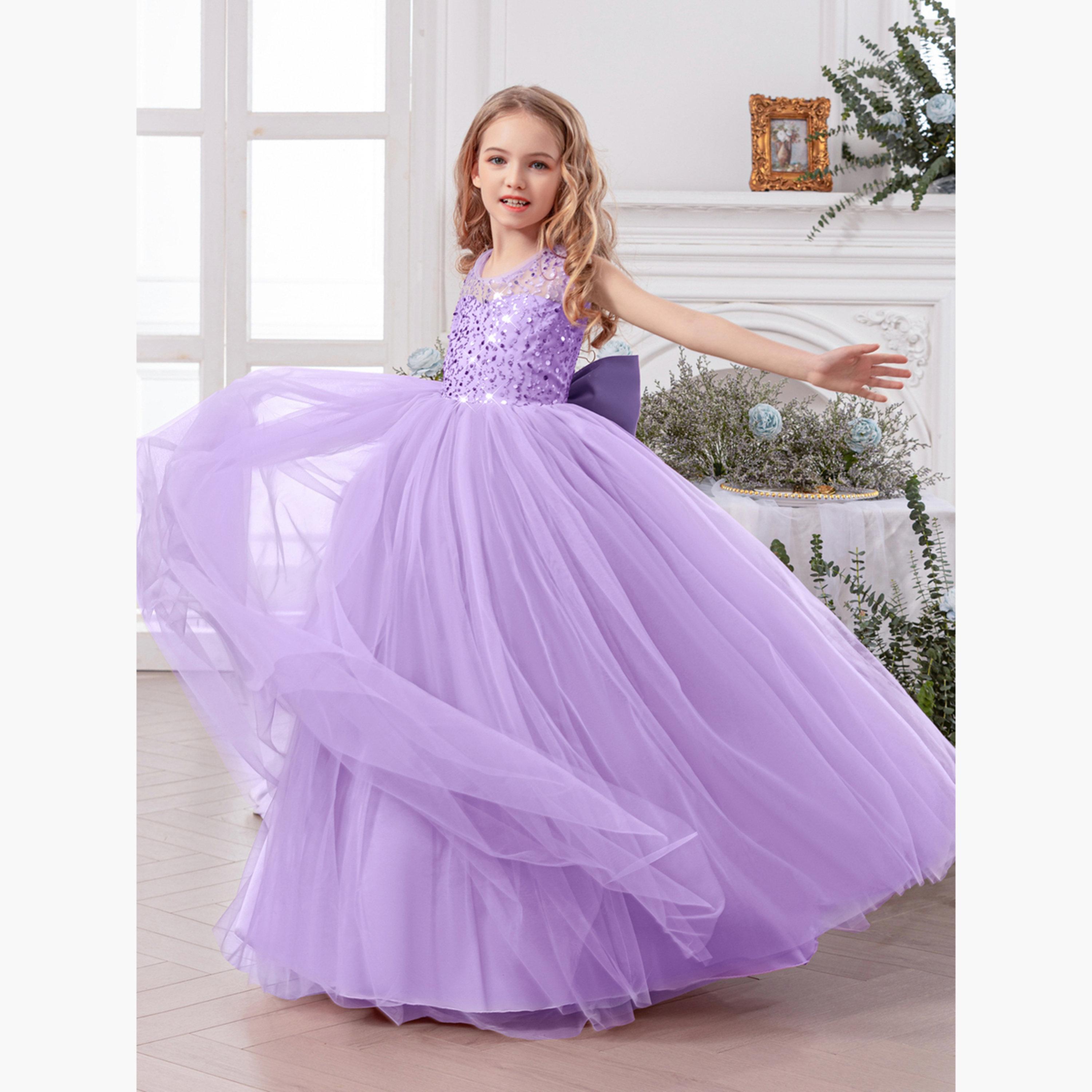 Take Two Girls Purple Embellished Sleeveless Maxi Dress-girls-clothing-dressesandjumpsuits-image-6