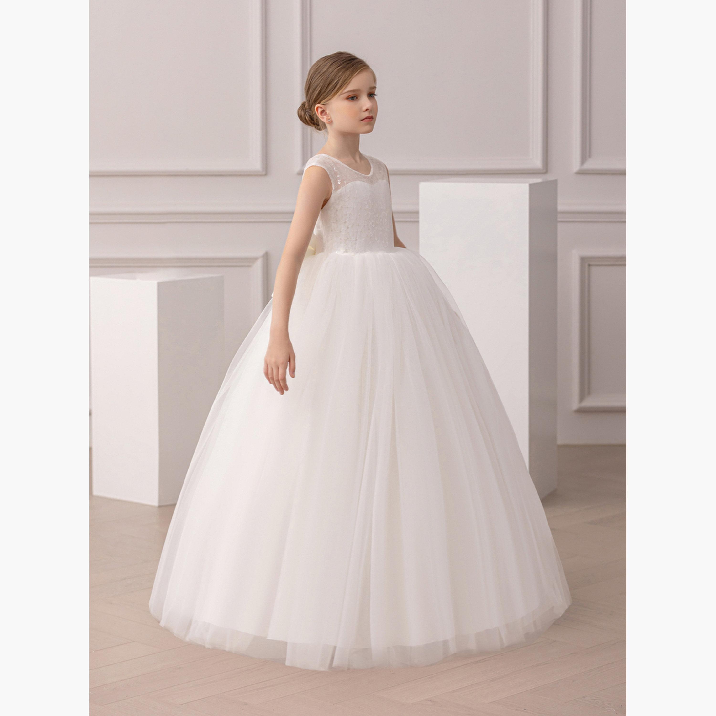 Take Two Girls White Embellished Sleeveless Maxi Dress-girls-clothing-dressesandjumpsuits-image-2