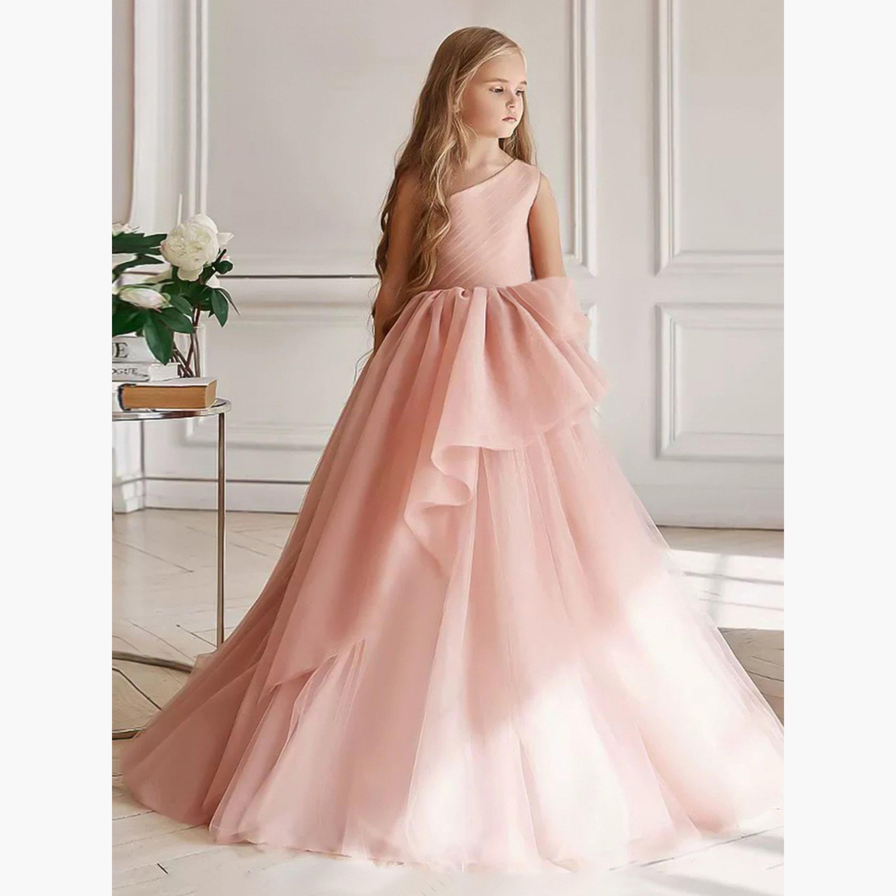 Take Two Girls Pink Ruffle Detail One Shoulder Maxi Dress-girls-clothing-dressesandjumpsuits-image-6