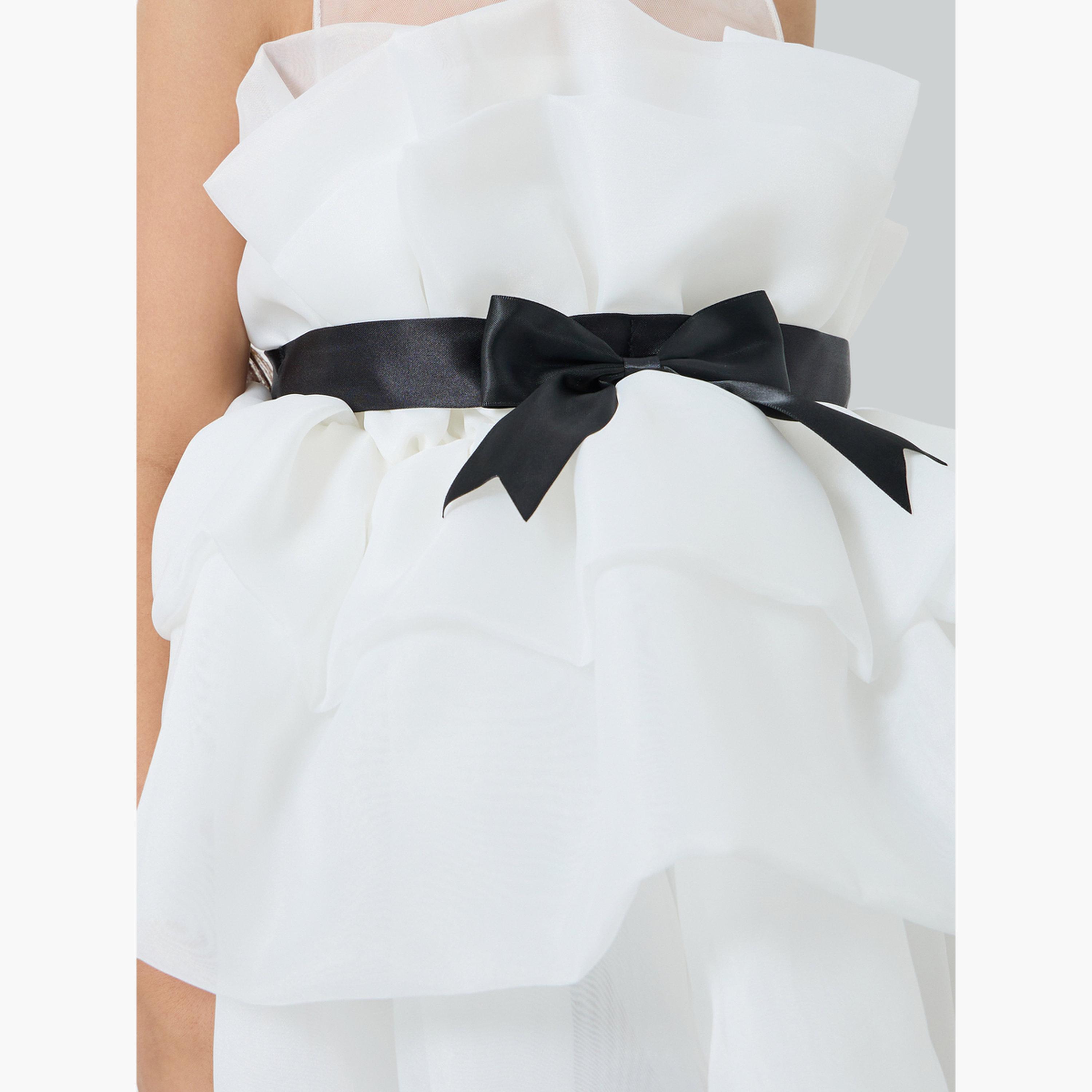 Take Two Girls White Bow Detail Ruffled Layered Dress-girls-clothing-dressesandjumpsuits-image-3