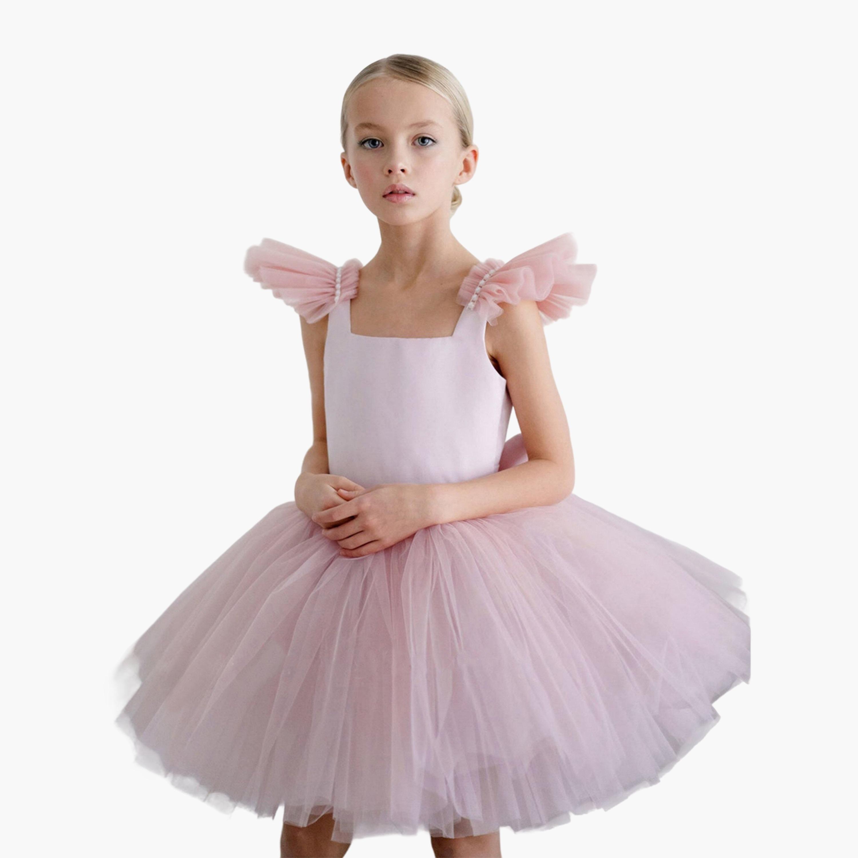 Take Two Girls Pink Tulle Sleeveless Mini Dress with Tail-girls-clothing-dressesandjumpsuits-image-1