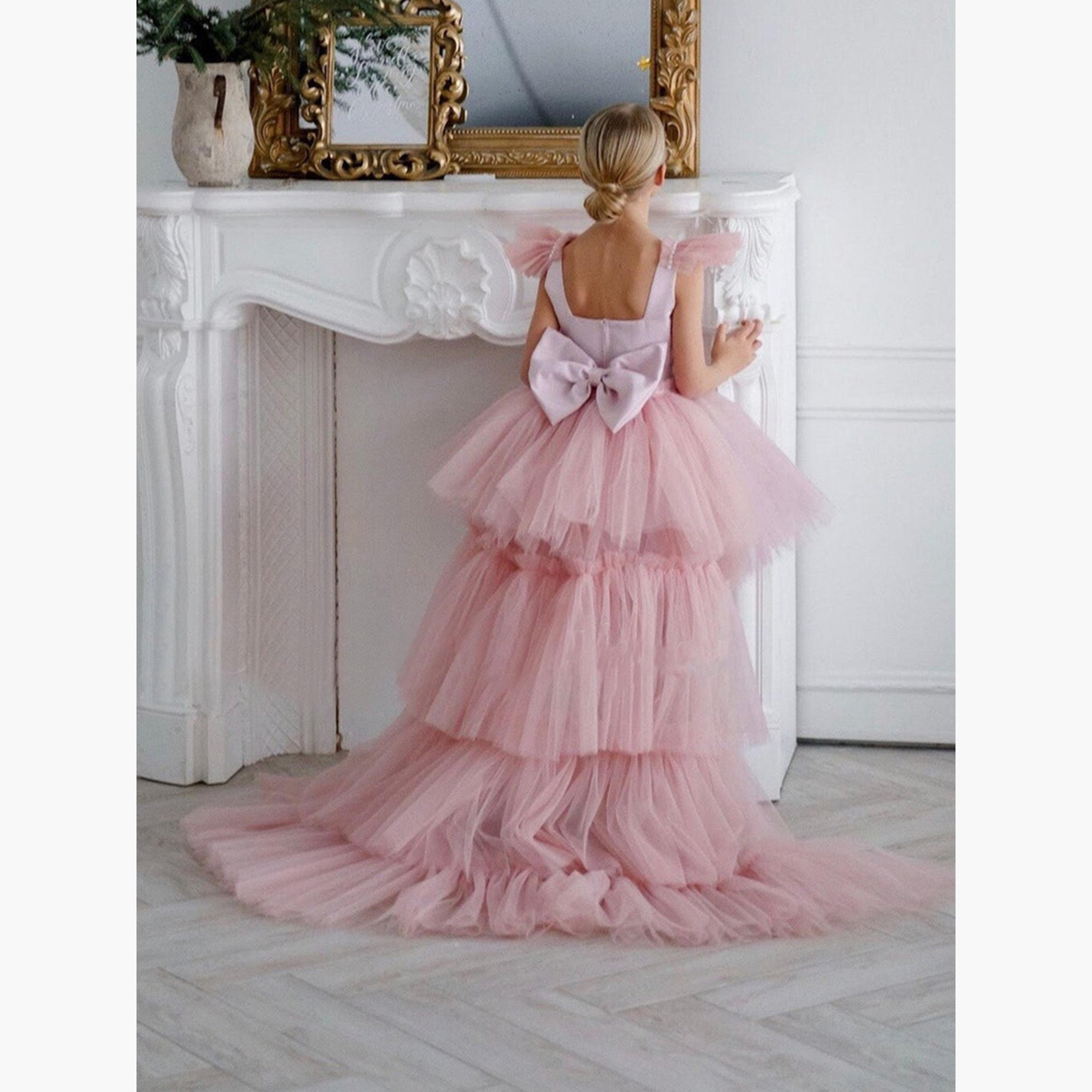Take Two Girls Pink Tulle Sleeveless Mini Dress with Tail-girls-clothing-dressesandjumpsuits-image-4