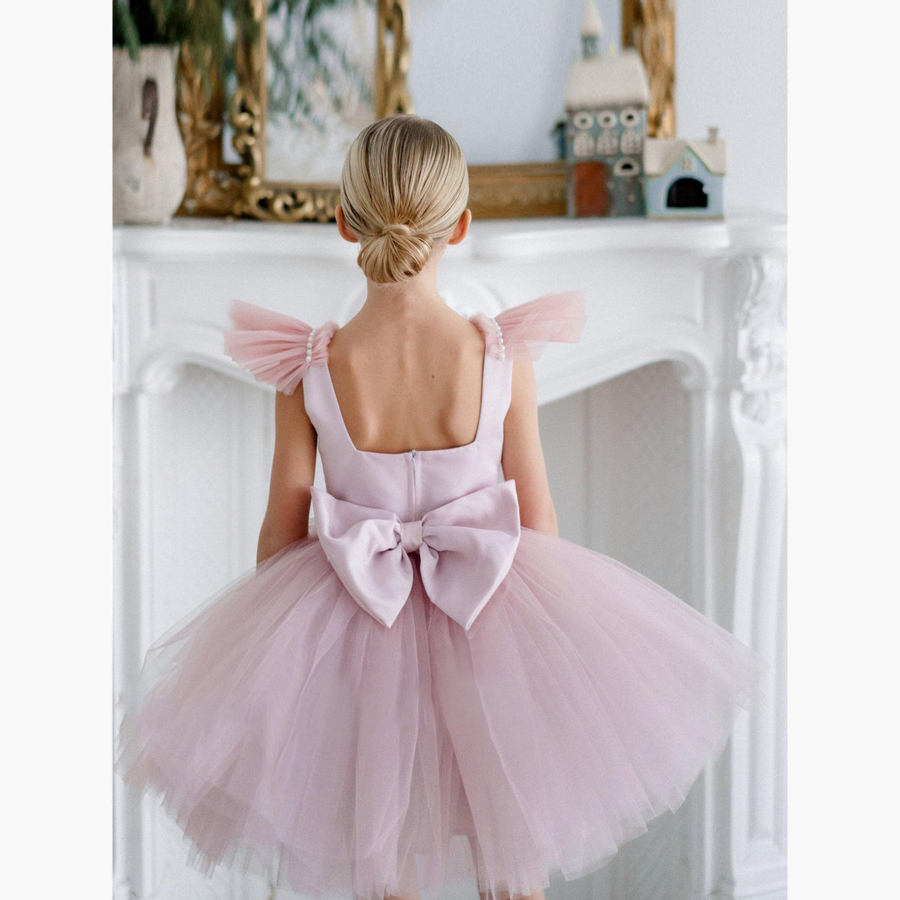 Take Two Girls Pink Tulle Sleeveless Mini Dress with Tail-girls-clothing-dressesandjumpsuits-image-5