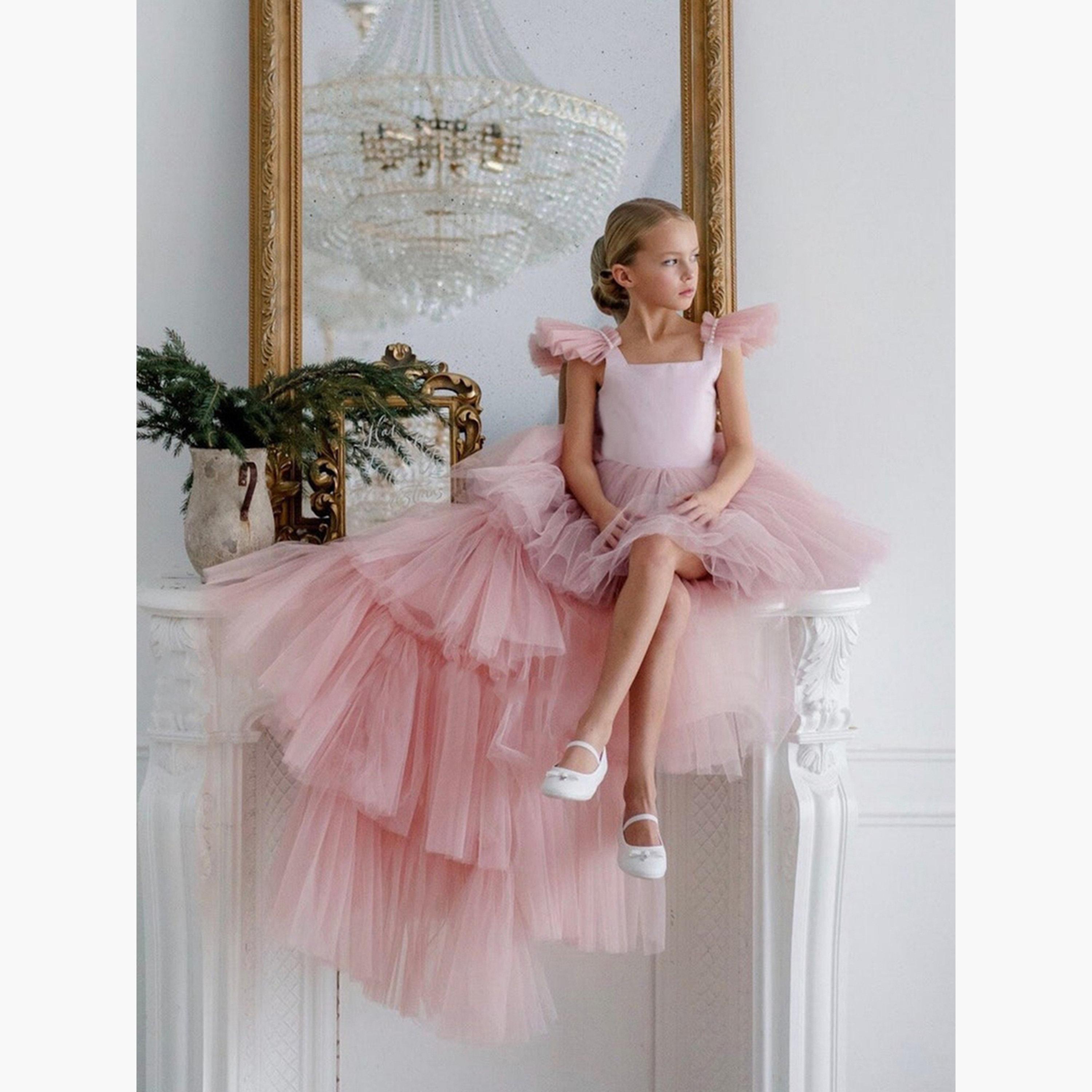 Take Two Girls Pink Tulle Sleeveless Mini Dress with Tail-girls-clothing-dressesandjumpsuits-image-6