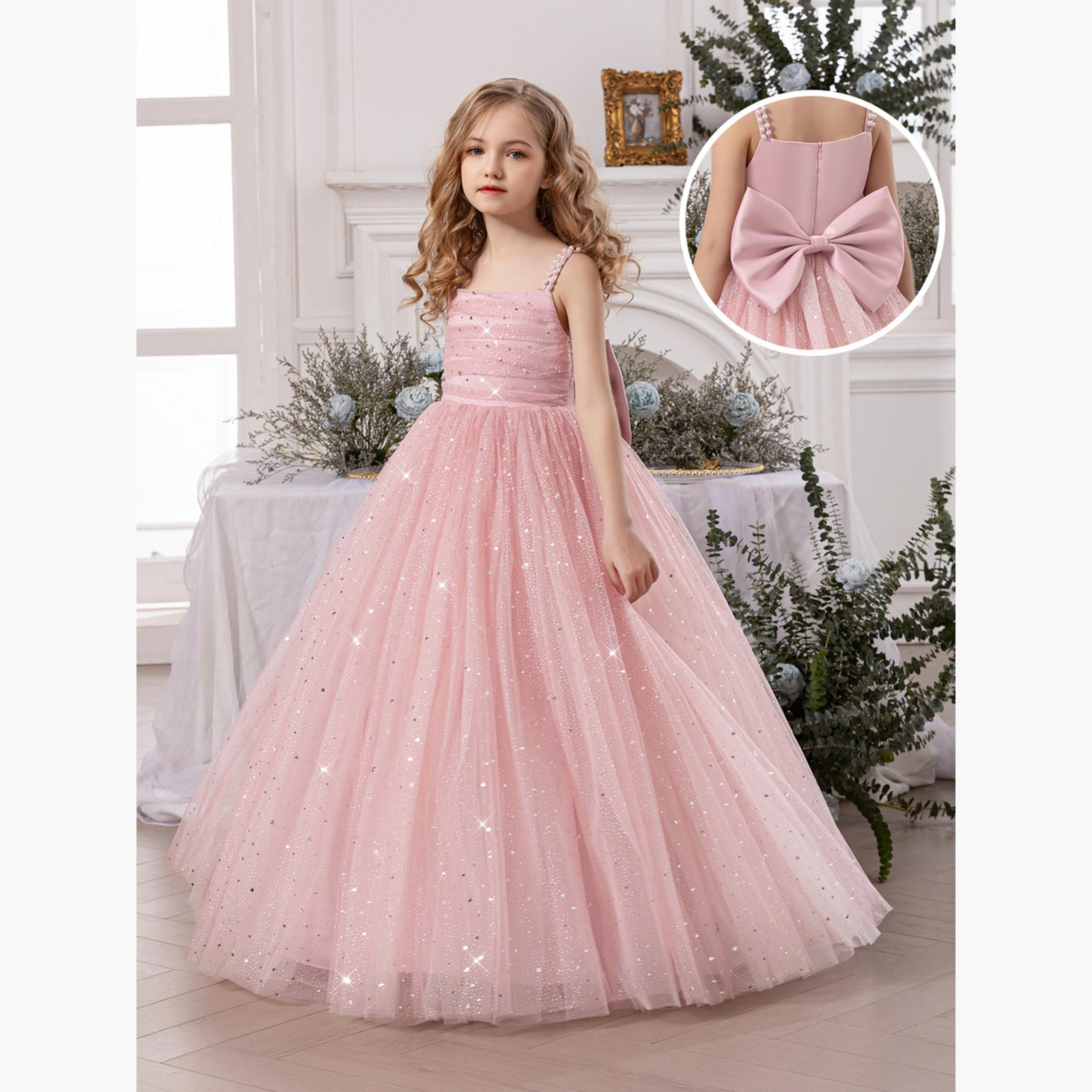 Take Two Girls Bow Detail Embellished Maxi Dress-girls-clothing-dressesandjumpsuits-image-2