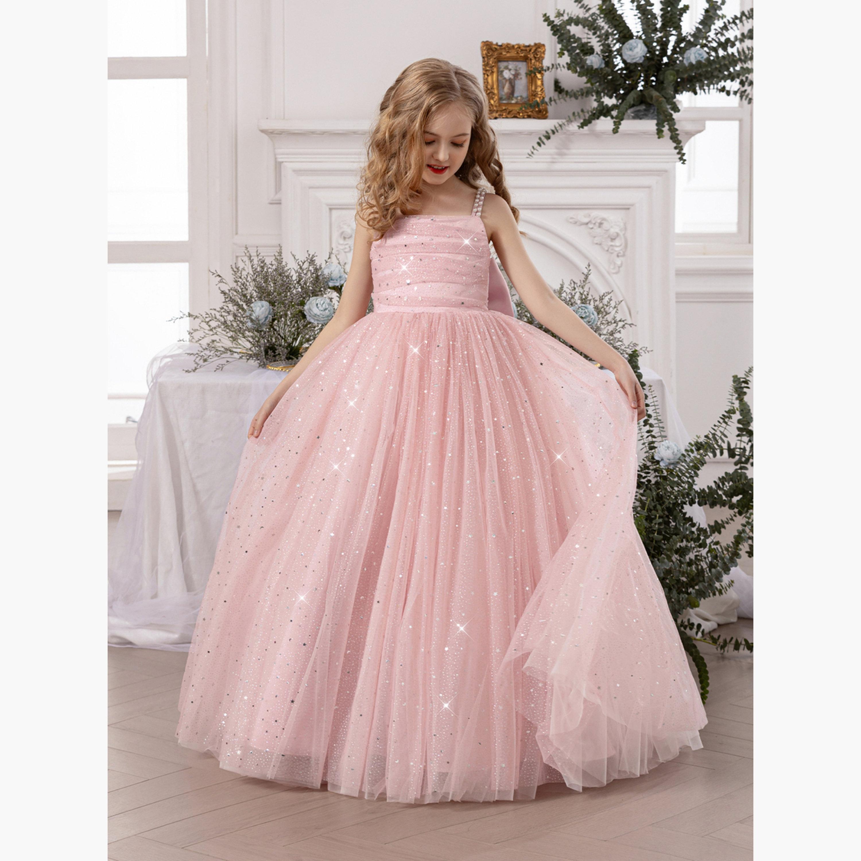 فستان طويل بناتي مزين وتفاصيل فيونكة-girls-clothing-dressesandjumpsuits-image-6