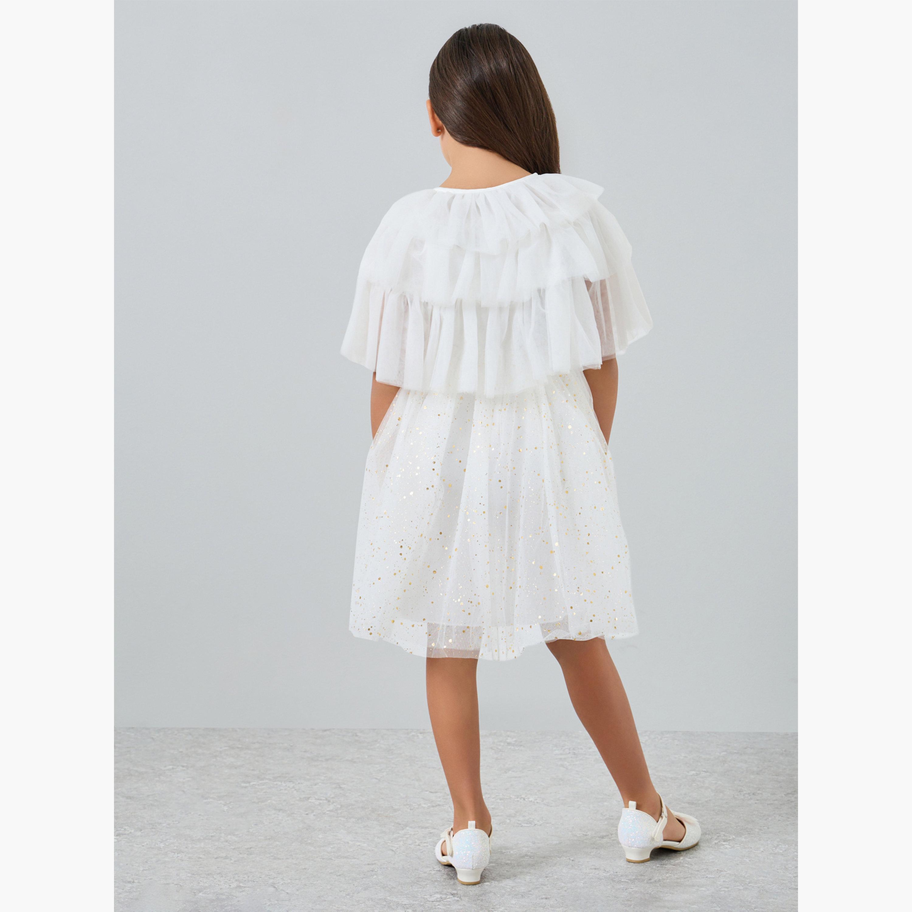 فستان شبكي بسيور وتزيينات مع كيب تول-girls-clothing-dressesandjumpsuits-image-6