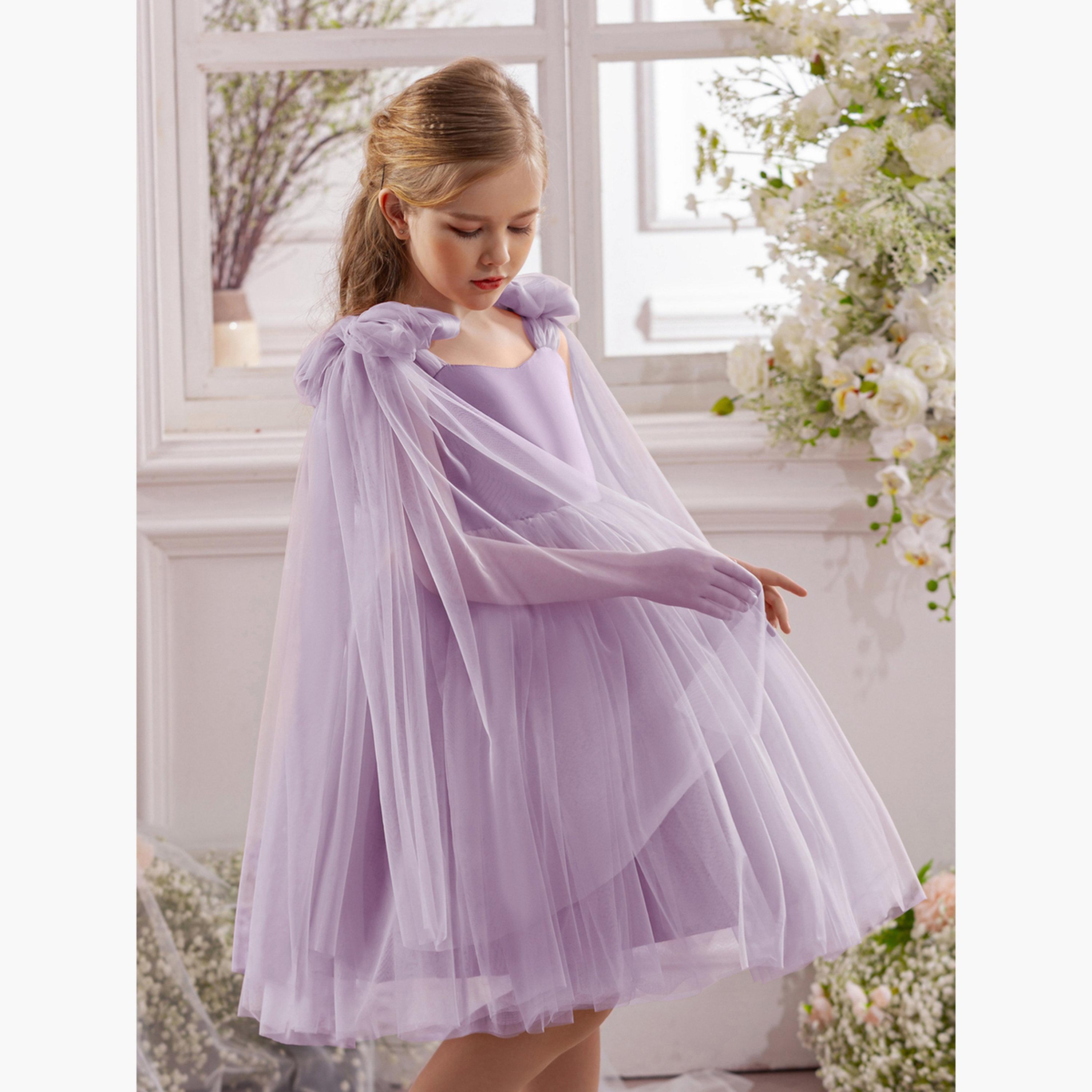 فستان شبكي بلا أكمام بتفاصيل كيب وفيونكة-girls-clothing-dressesandjumpsuits-image-6