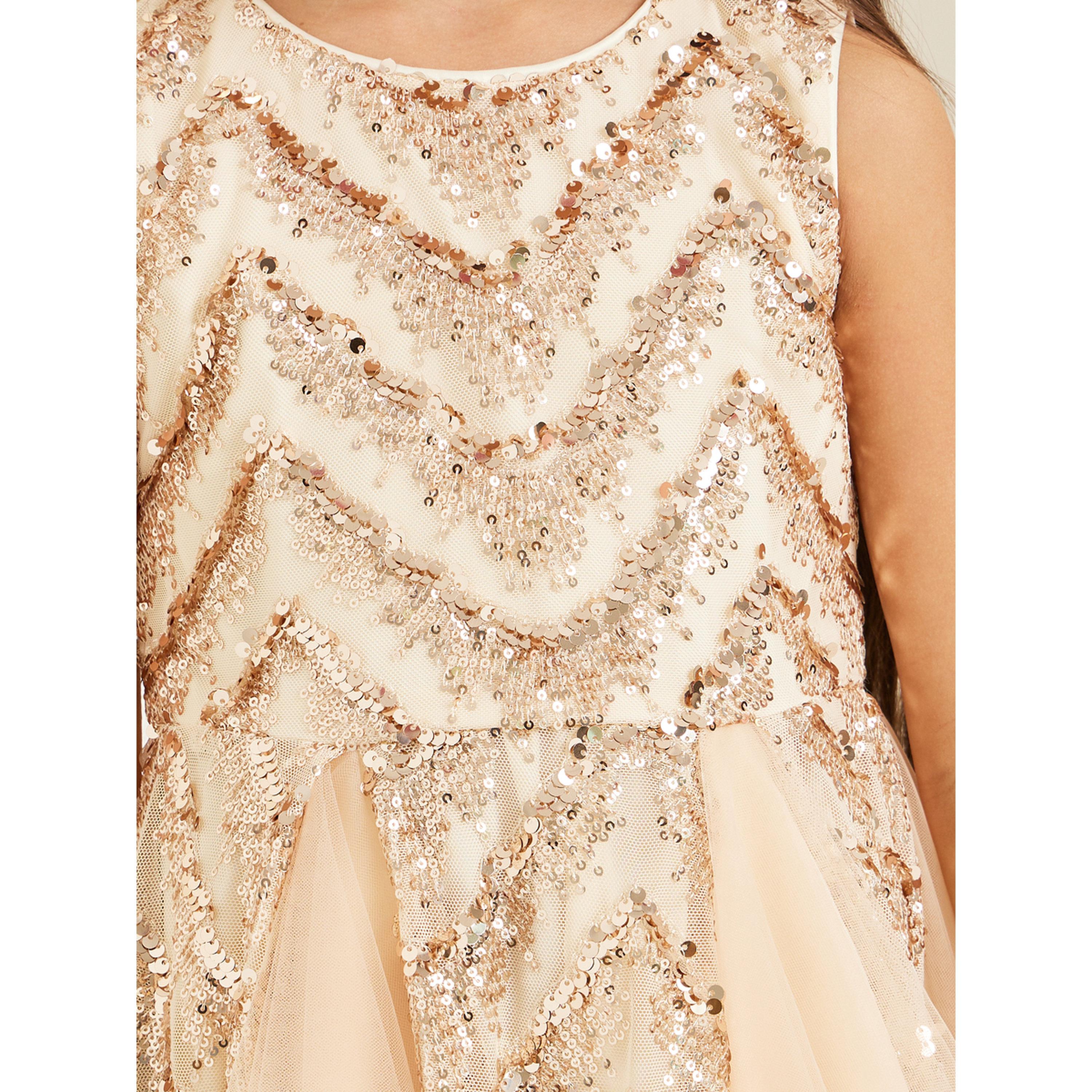 Styli Girls Gold Sequins Sleeveless Dress-girls-clothing-dressesandjumpsuits-image-3