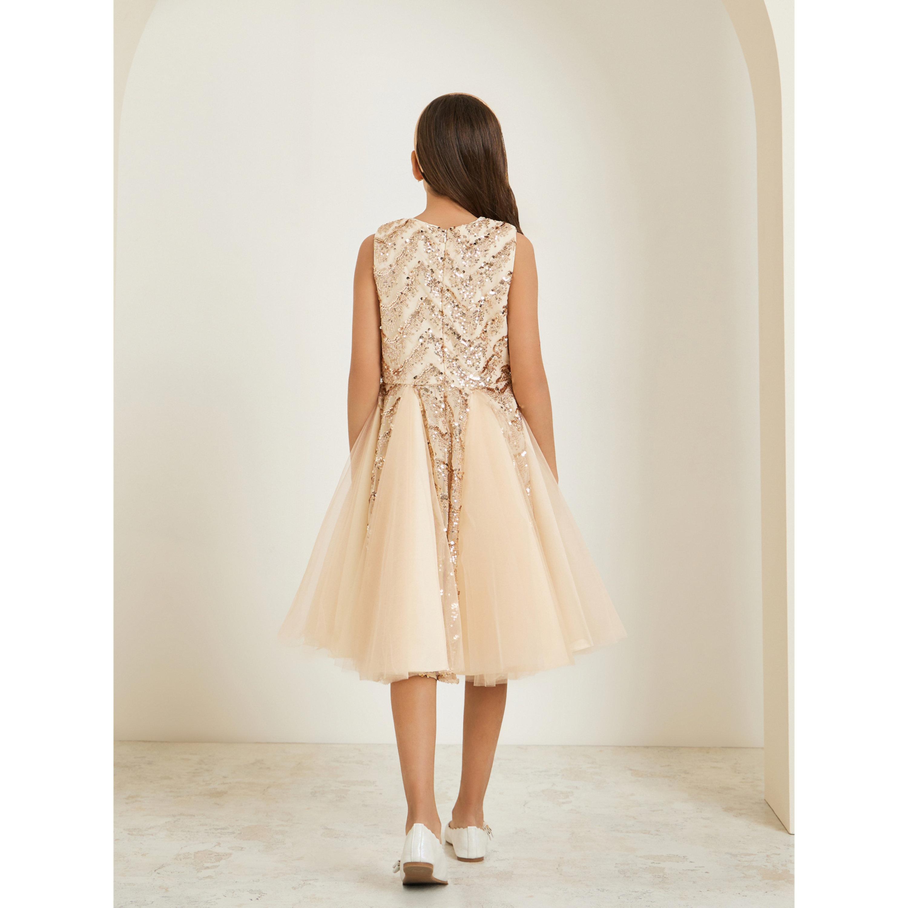 Styli Girls Gold Sequins Sleeveless Dress-girls-clothing-dressesandjumpsuits-image-4
