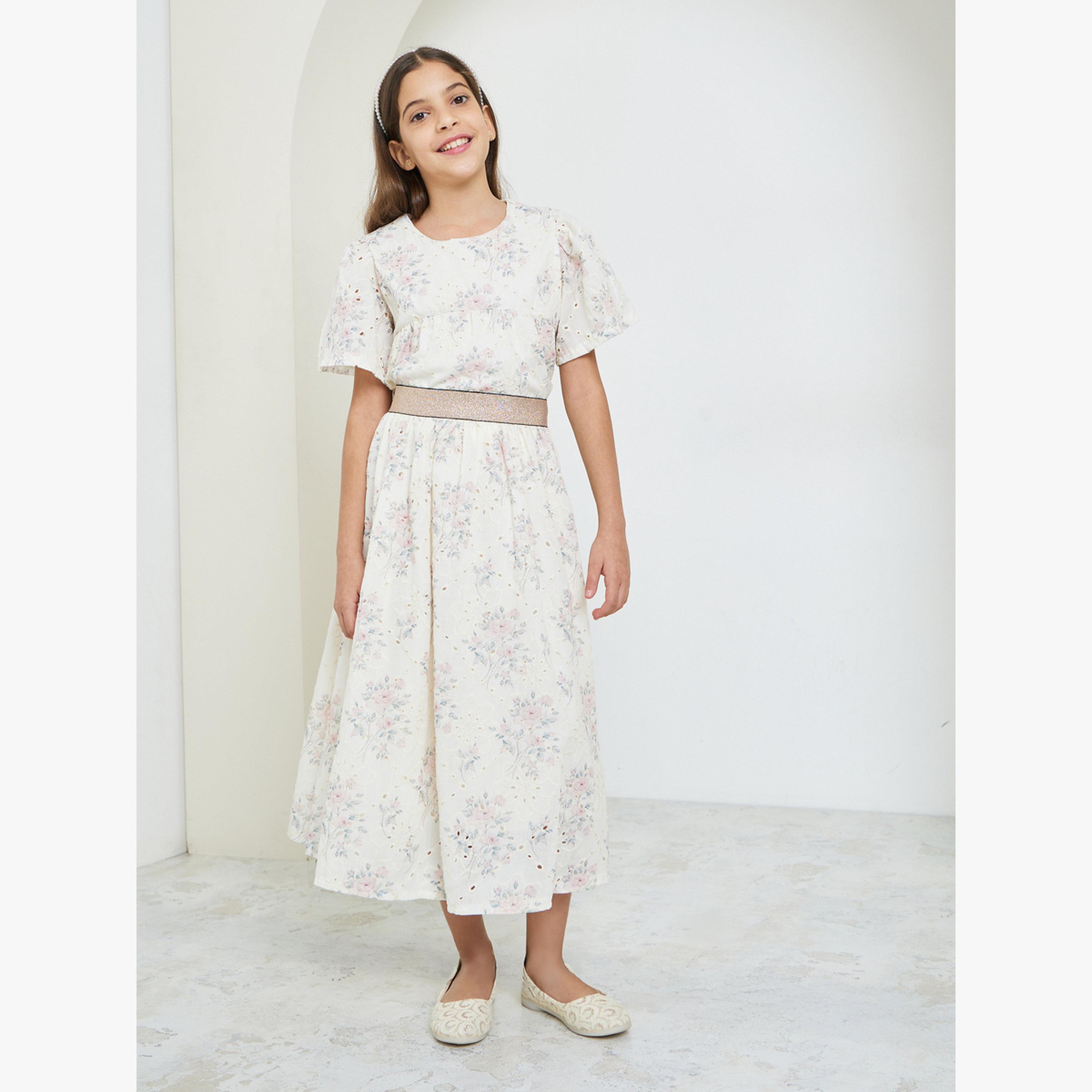 Styli Girls Cream Embroidered Schiffli Top-girls-clothing-blousesandshirts-image-2