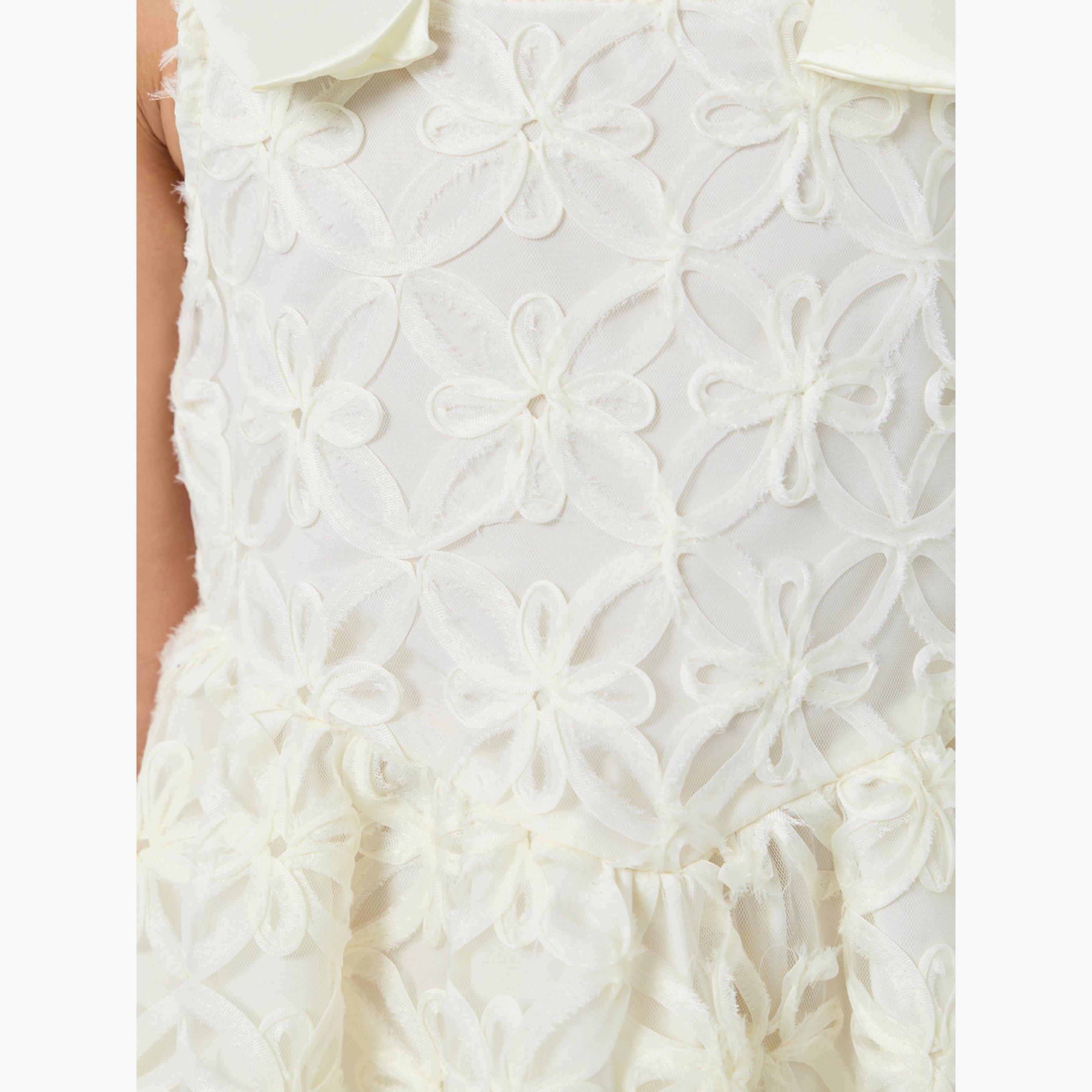 فستان جاكار بدانتيل وسيور للبنات-girls-clothing-dressesandjumpsuits-image-4