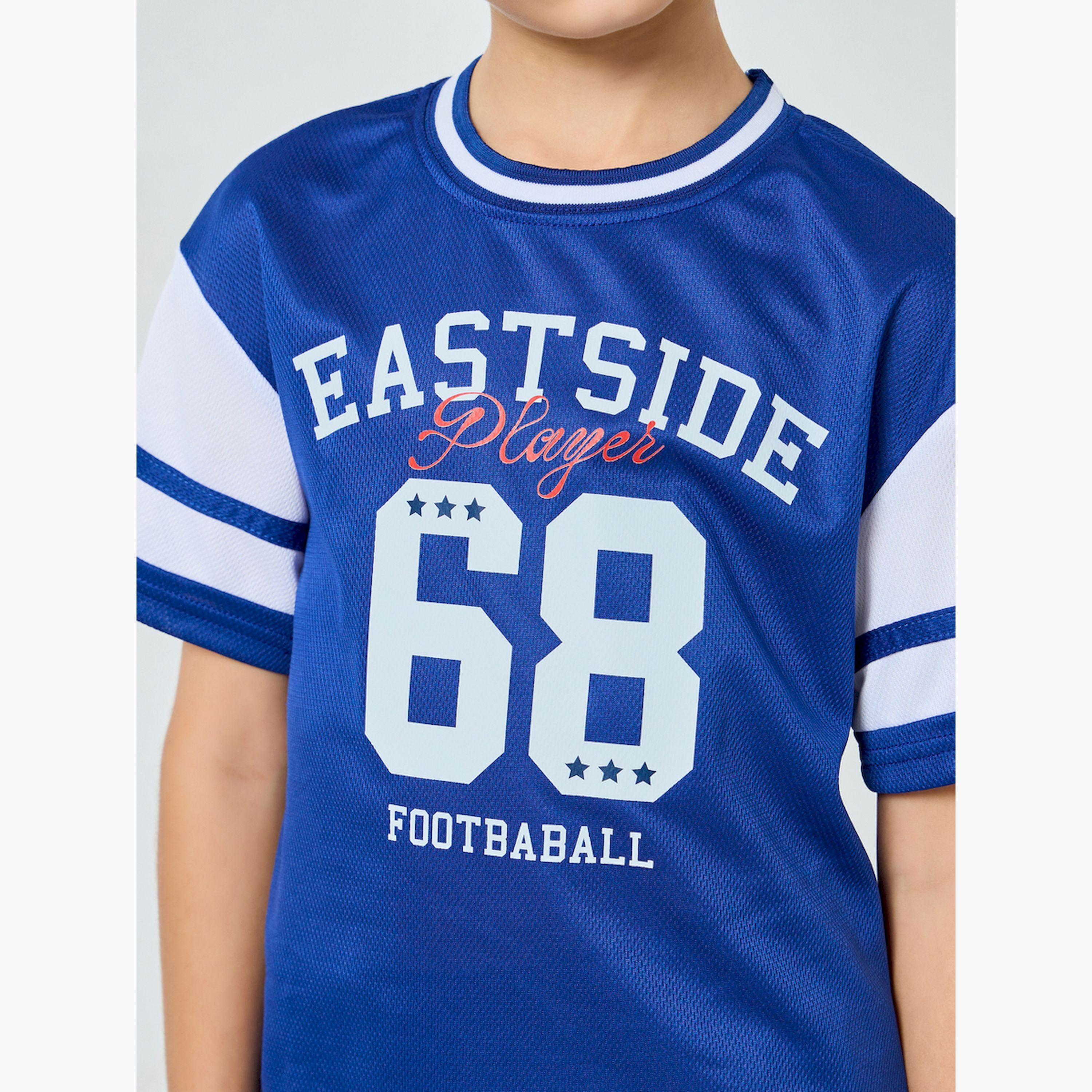 Styli Boys Navy Blue Football Jersey T-Shirt and Shorts Set-boys-clothing-setsandcoords-image-5