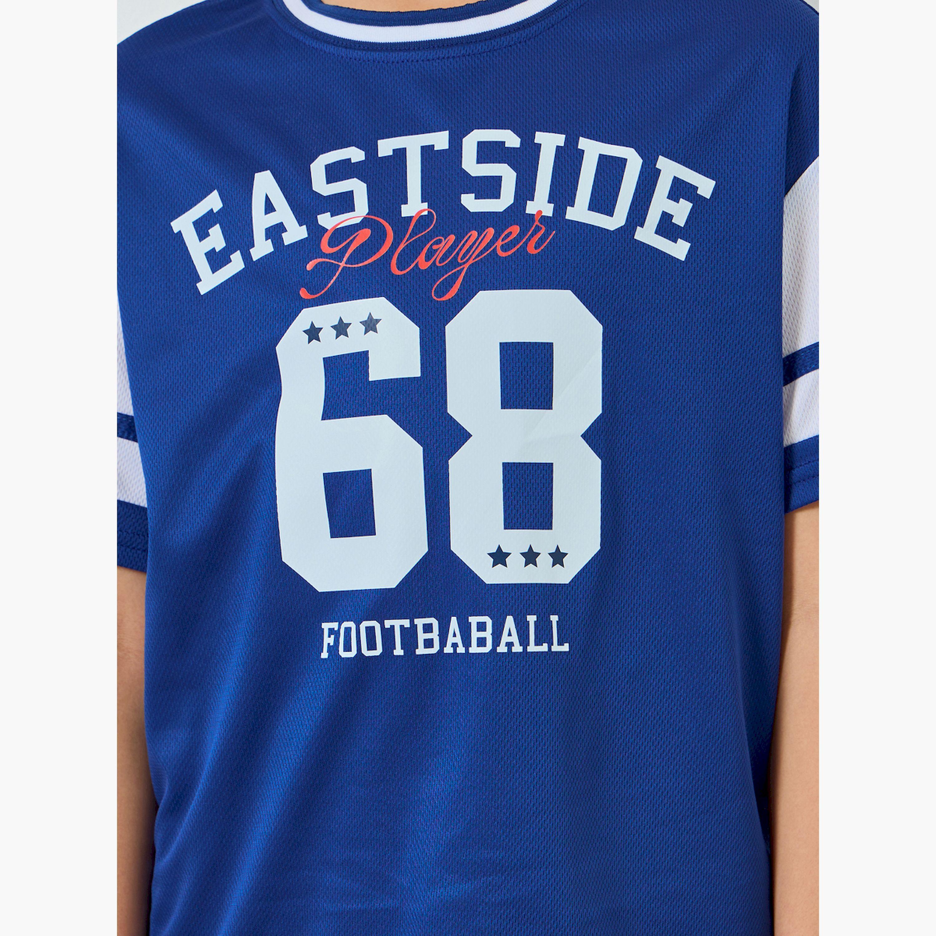 Styli Boys Navy Blue Football Graphic T-Shirt and Shorts Set-boys-clothing-setsandcoords-image-5