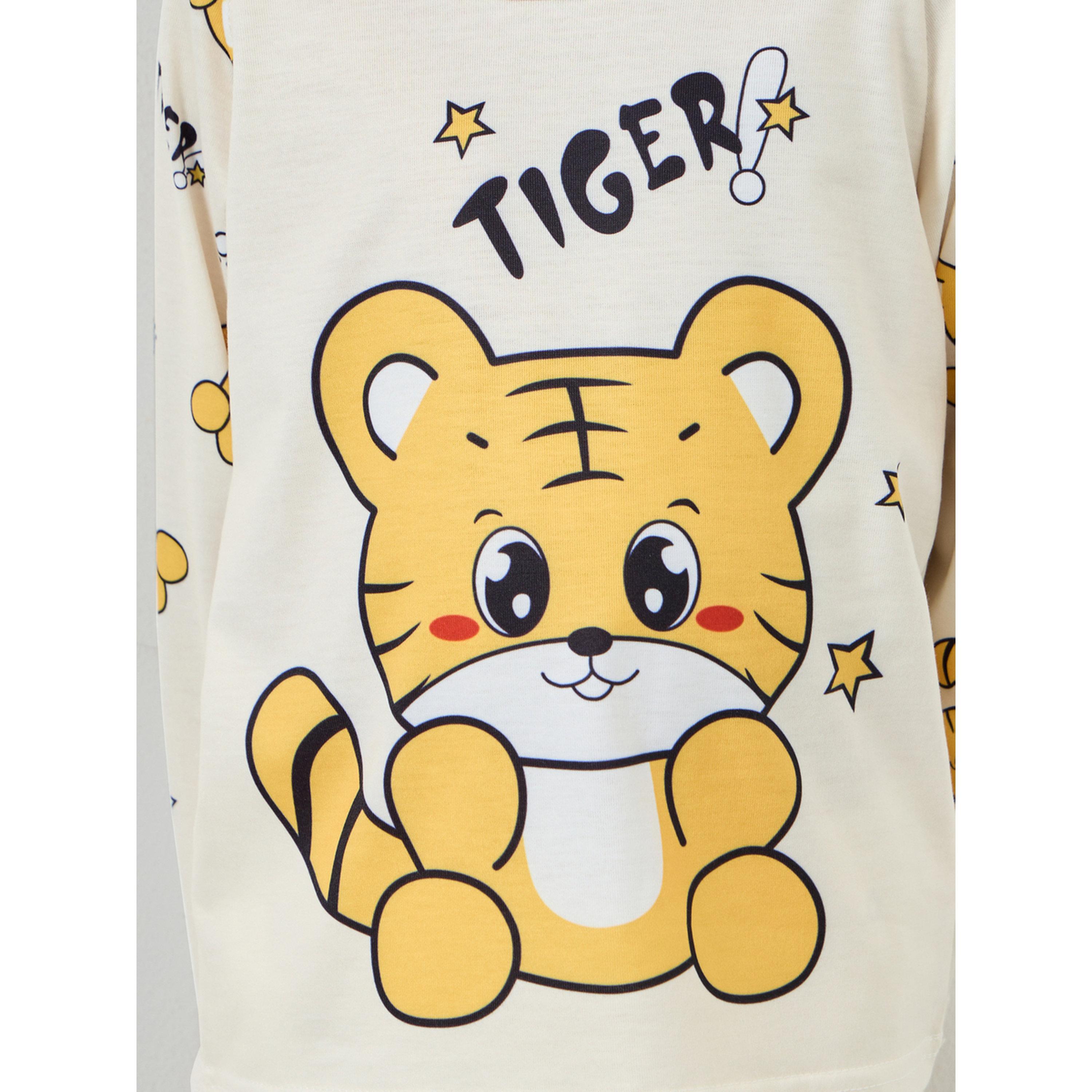 طقم بيجاما من بنطال وتيشيرت بطبعة نمر-boys-clothing-nightwear-image-5