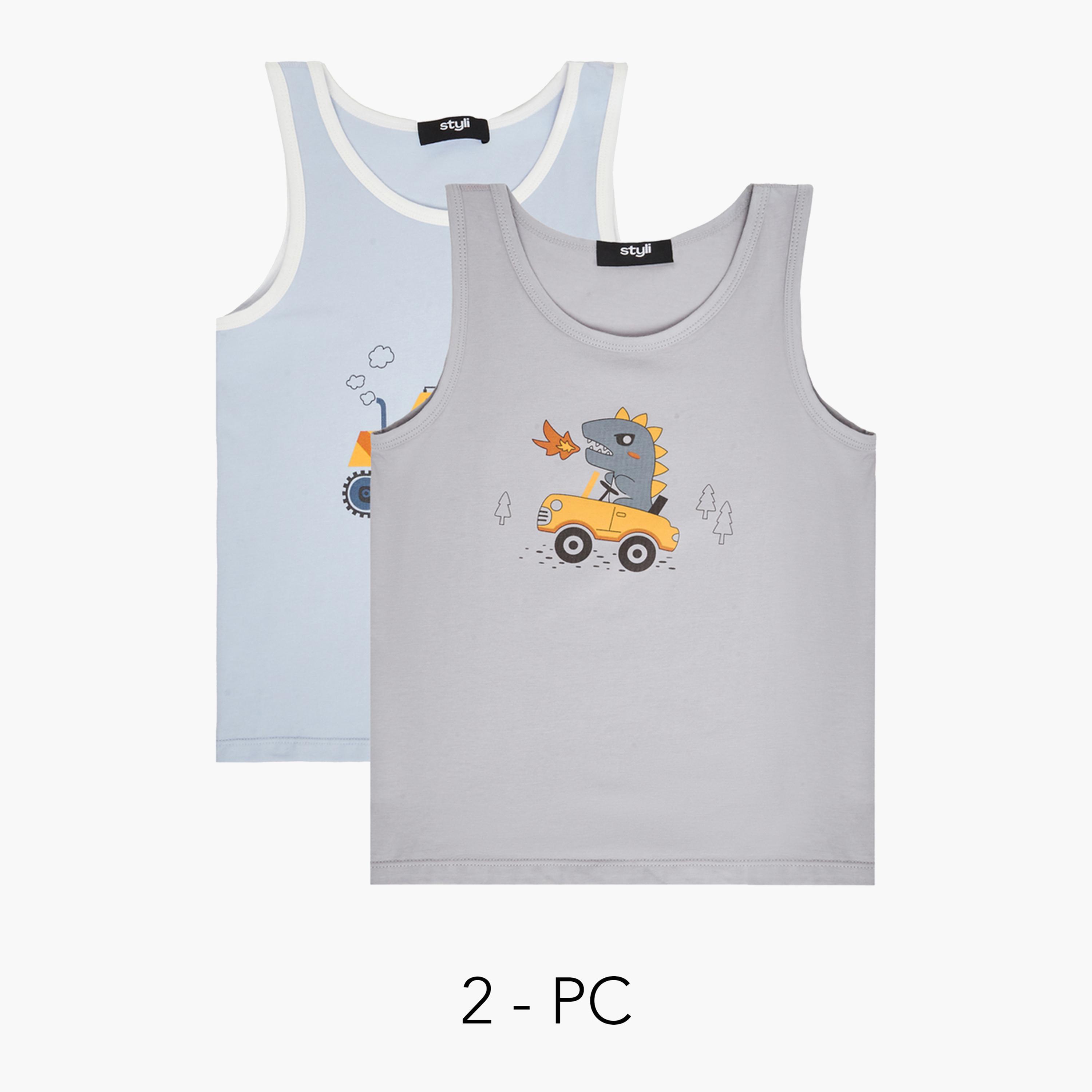 Styli Toddler Boy pack of 2 Vest set-boys-clothing-innerwear-image-1