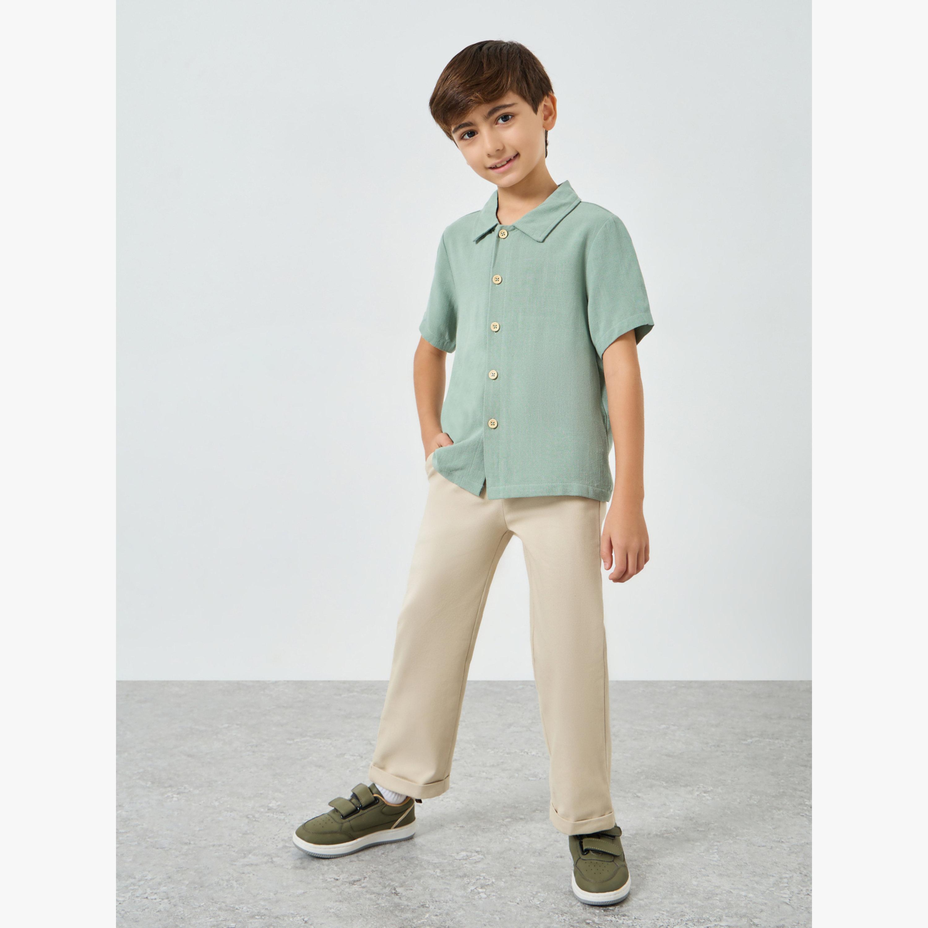 قميص كتان بياقة وأزرار-boys-clothing-shirts-image-2