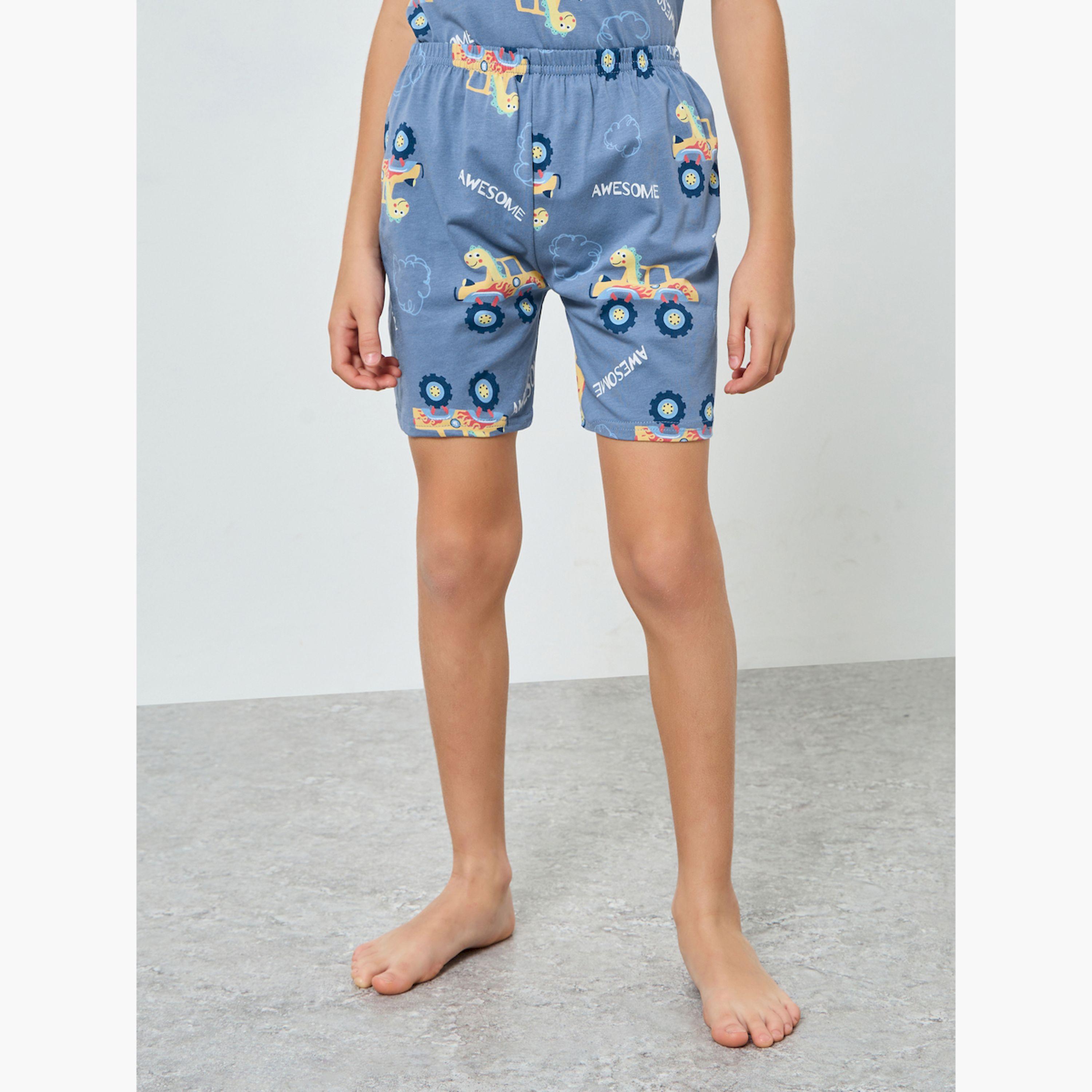 طقم بيجاما من شورت وتيشيرت بطبعات-boys-clothing-nightwear-image-5