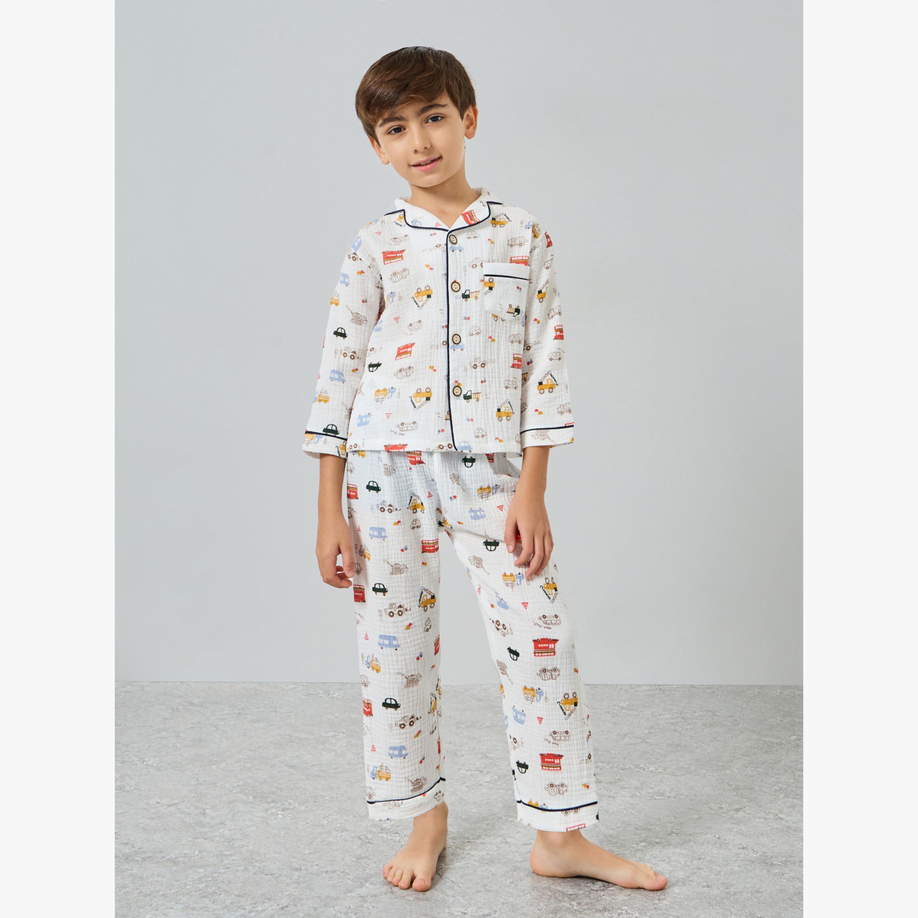 مجموعة من بيجاما وقميص بطبعة شاحنة-boys-clothing-nightwear-image-1