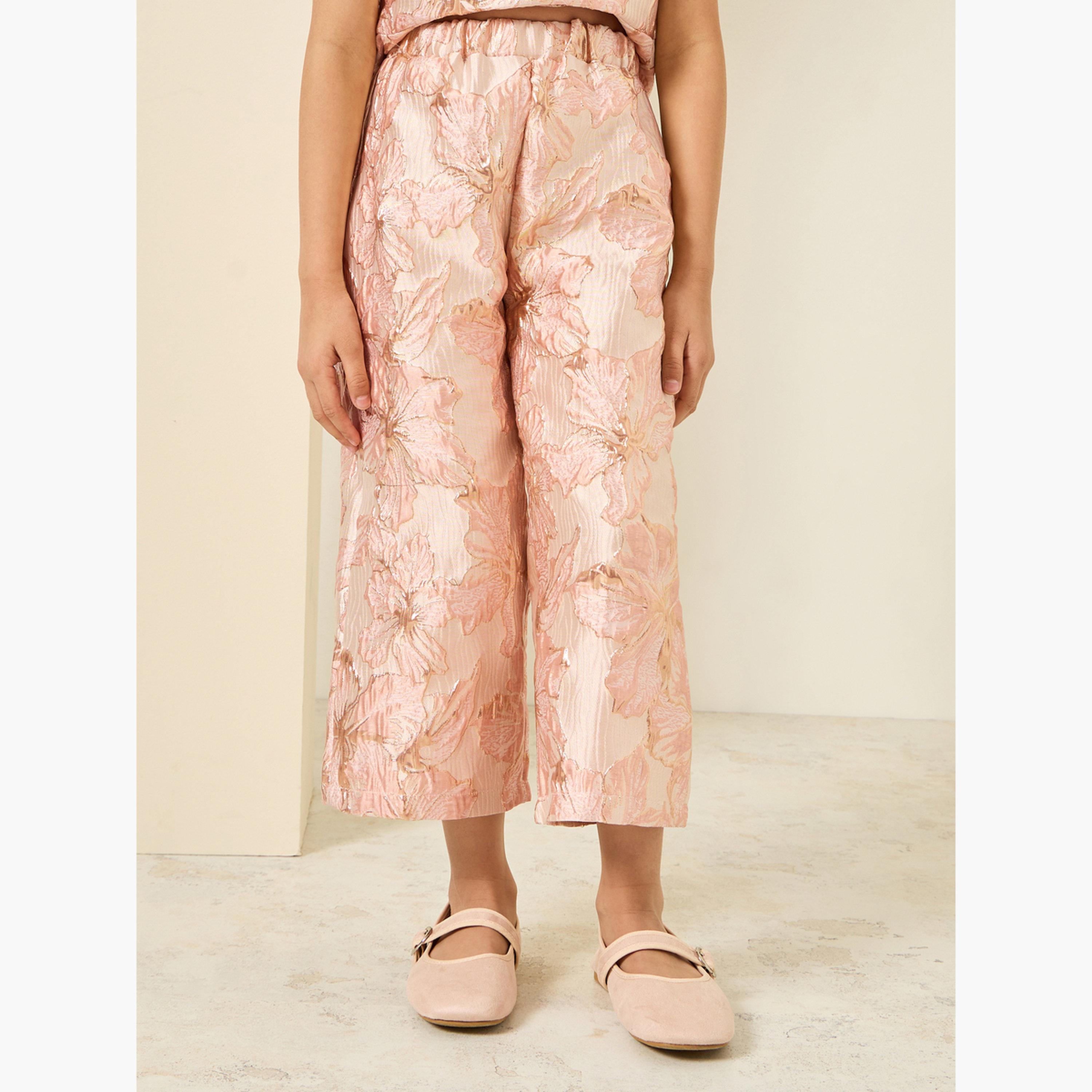 مجموعة من بلوزة جاكار وبنطال-girls-clothing-setsandcoords-image-4