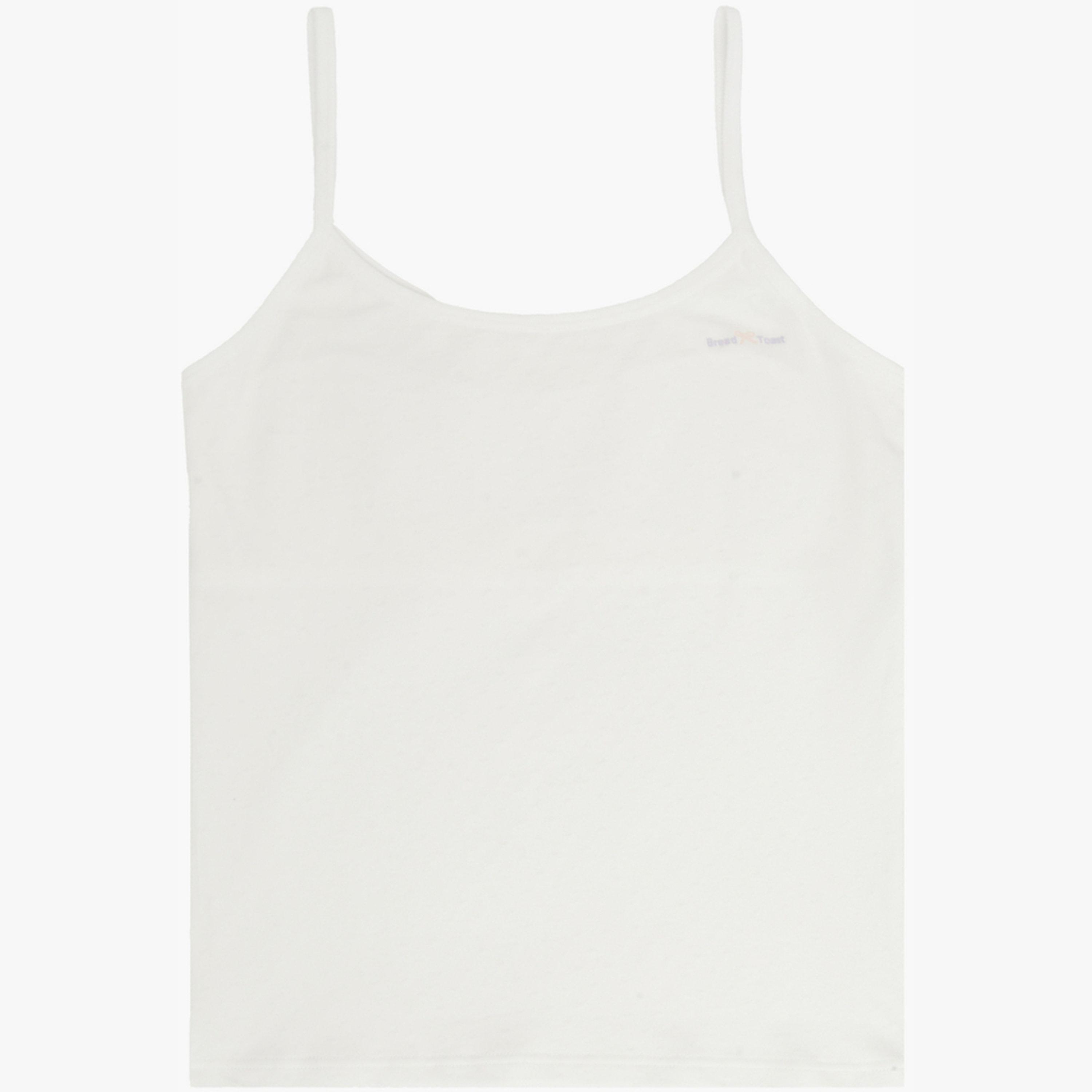Styli Girls Off White Cotton Vest-girls-clothing-innerwear-image-1