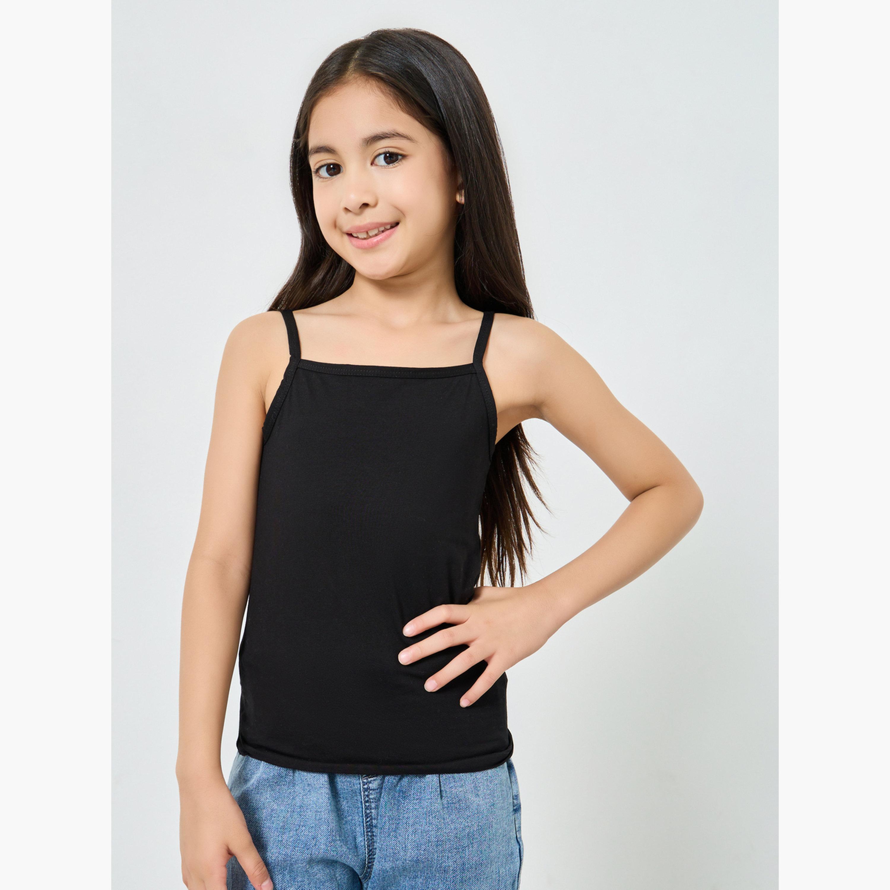 Styli Girls Cotton Solid Vest-girls-clothing-innerwear-image-1