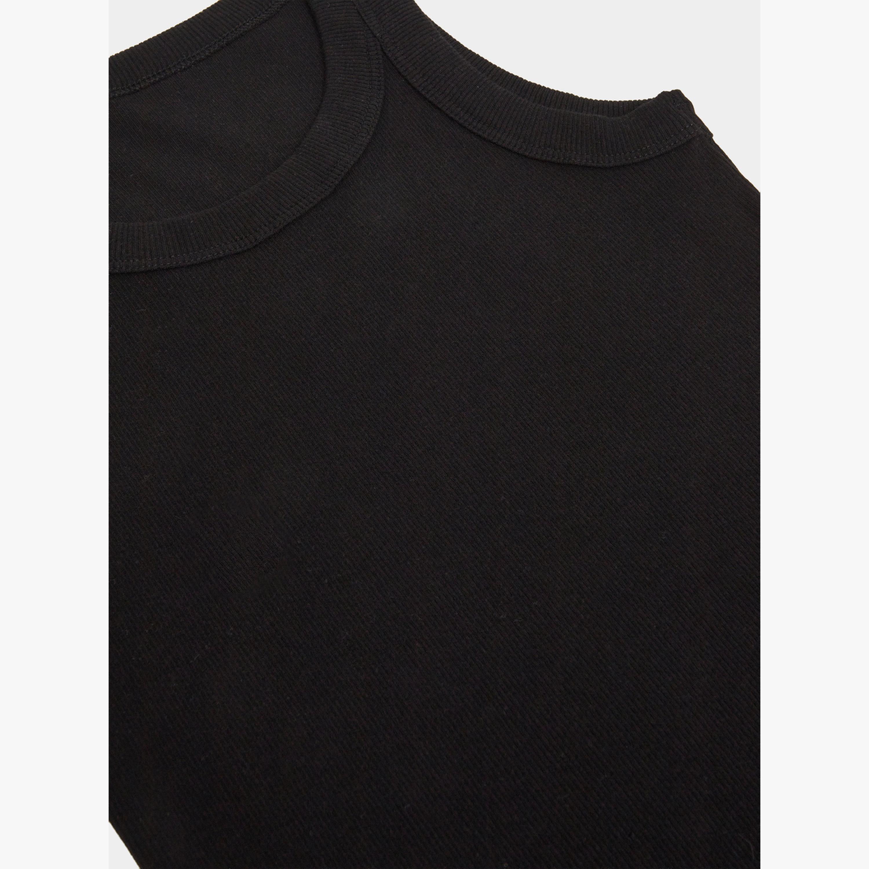 Styli Girls Black Cotton Ribbed Vest-girls-clothing-innerwear-image-3